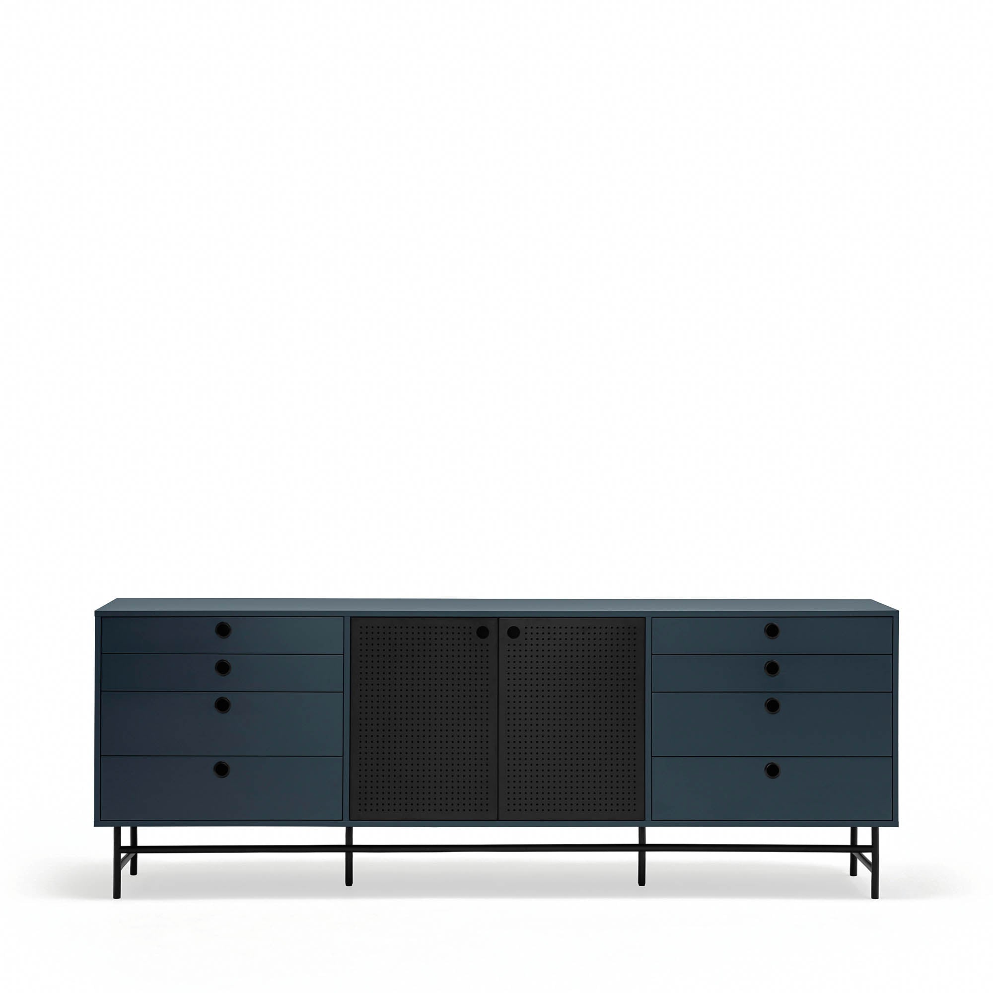 Sideboard Punto 2D/8D Black/Blue-Gr.Antr