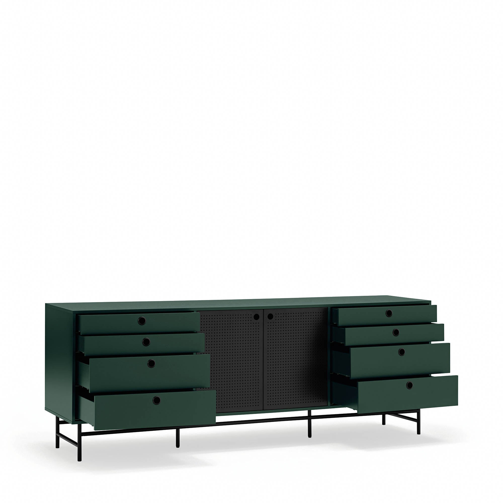PUNTO Sideboard in Dark Green & Black by Teulat