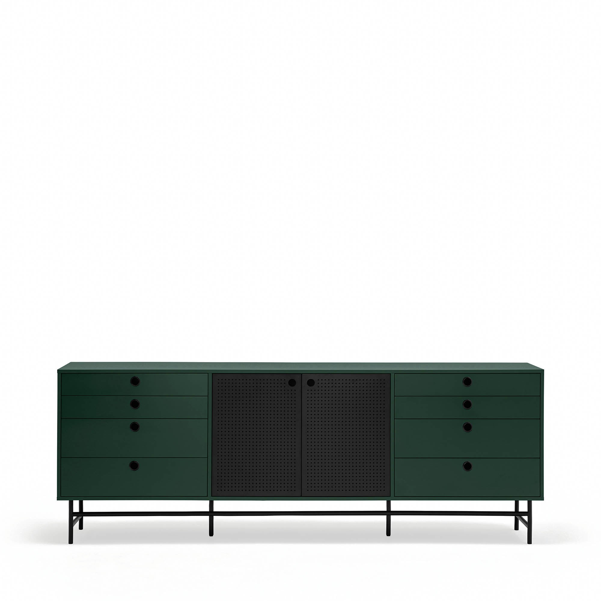 PUNTO Sideboard in Dark Green & Black by Teulat