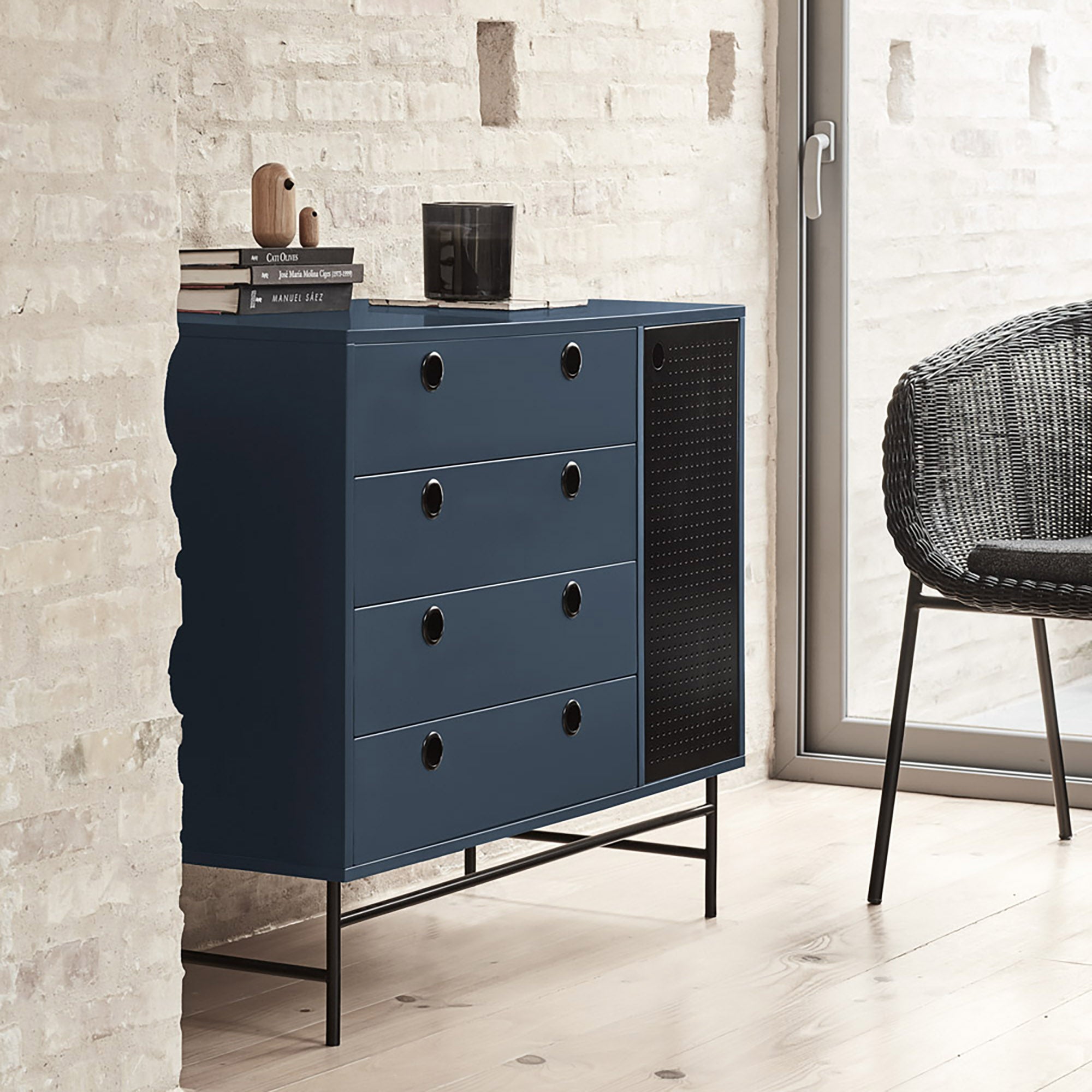 Chest Punto 4D/1D Black/Blue-Gr.Antr