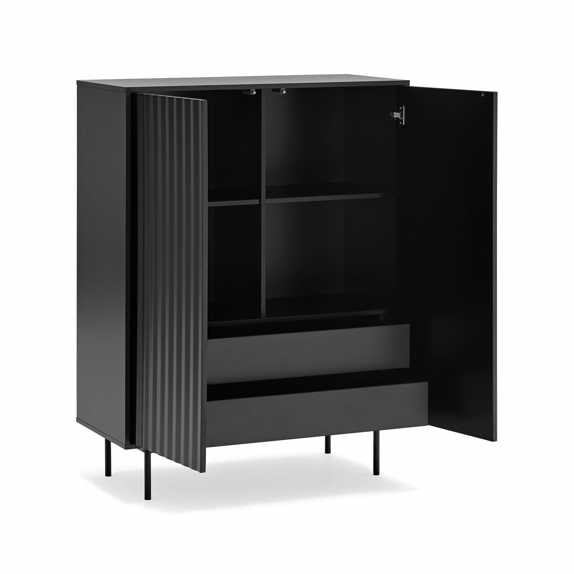 Occasional Cabinet Sierra 2D/2Inner Drawers Black