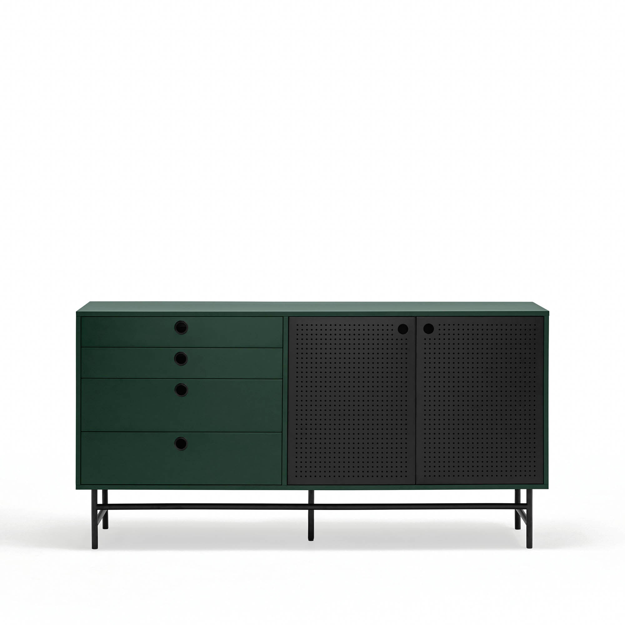 Sideboard Punto 2D4Dr Black/Dark Green