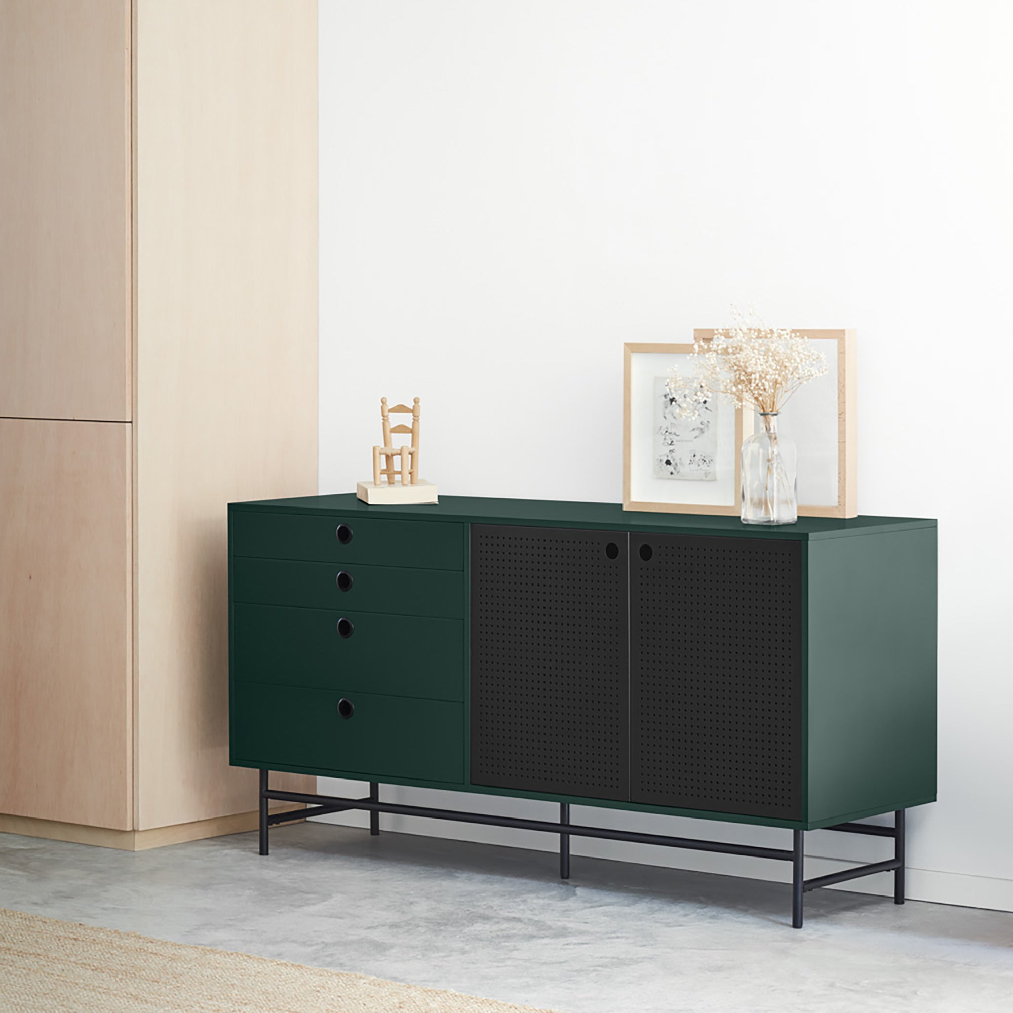 Sideboard Punto 2D4Dr Black/Dark Green