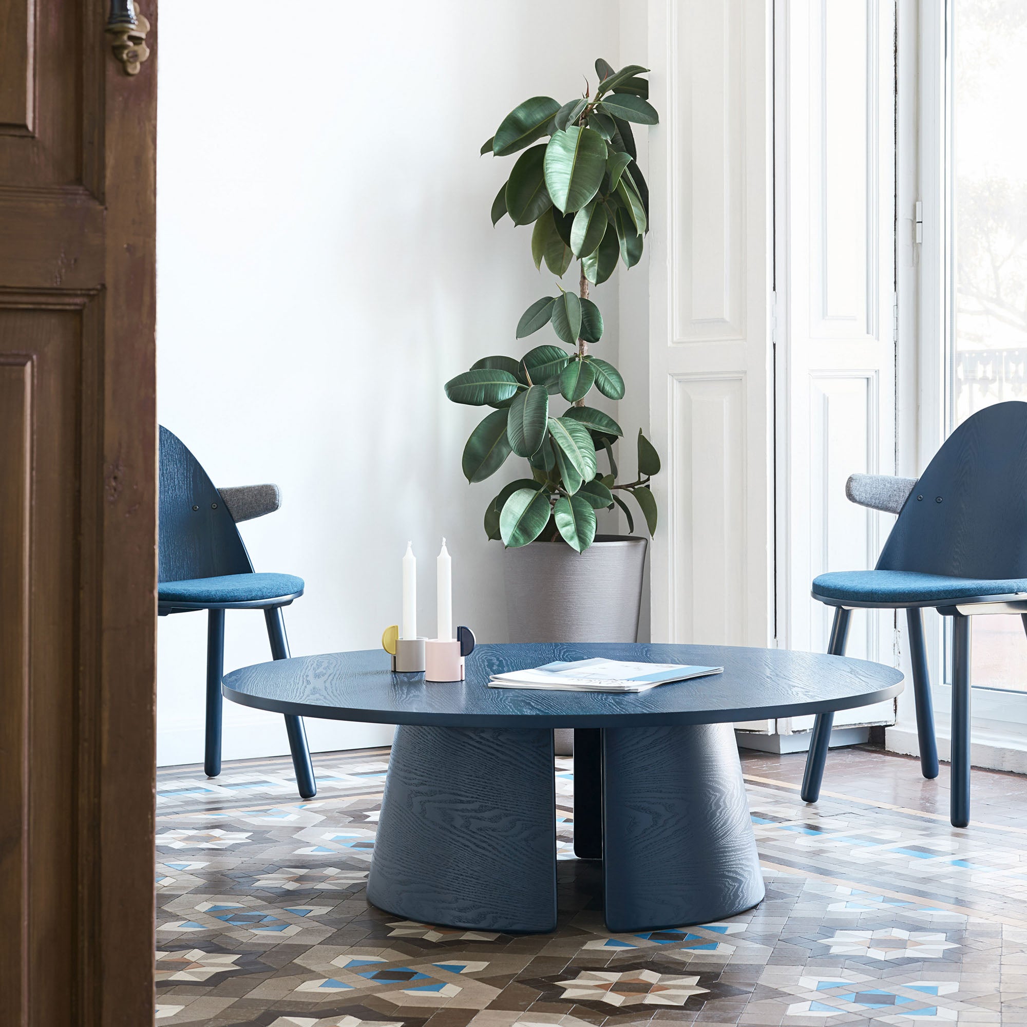 Round Coffee Table Cep 110Cm Blue