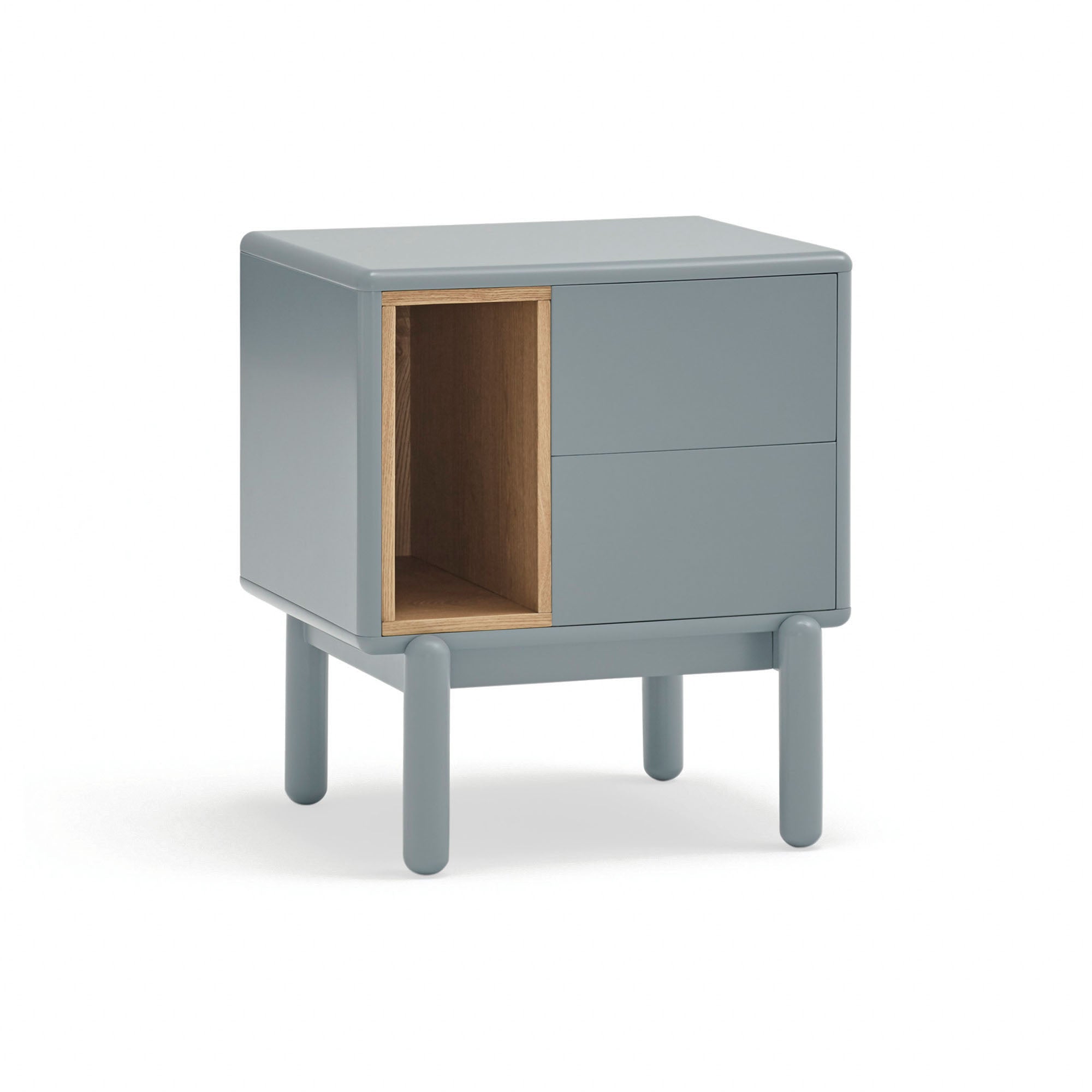 Bedside Table Corvo 2C1H Pearl Grey