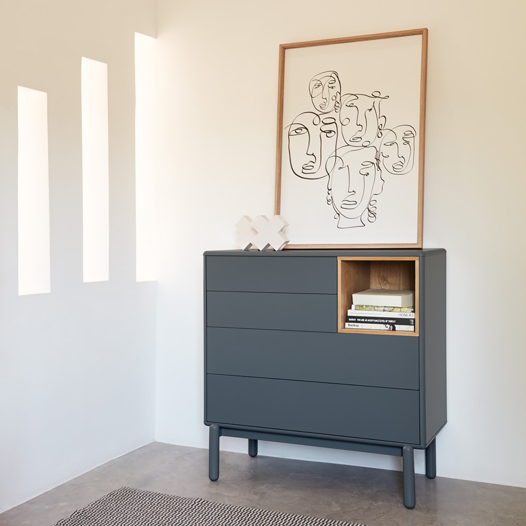 Chest Corvo 4Dr1H Anthracite Gray