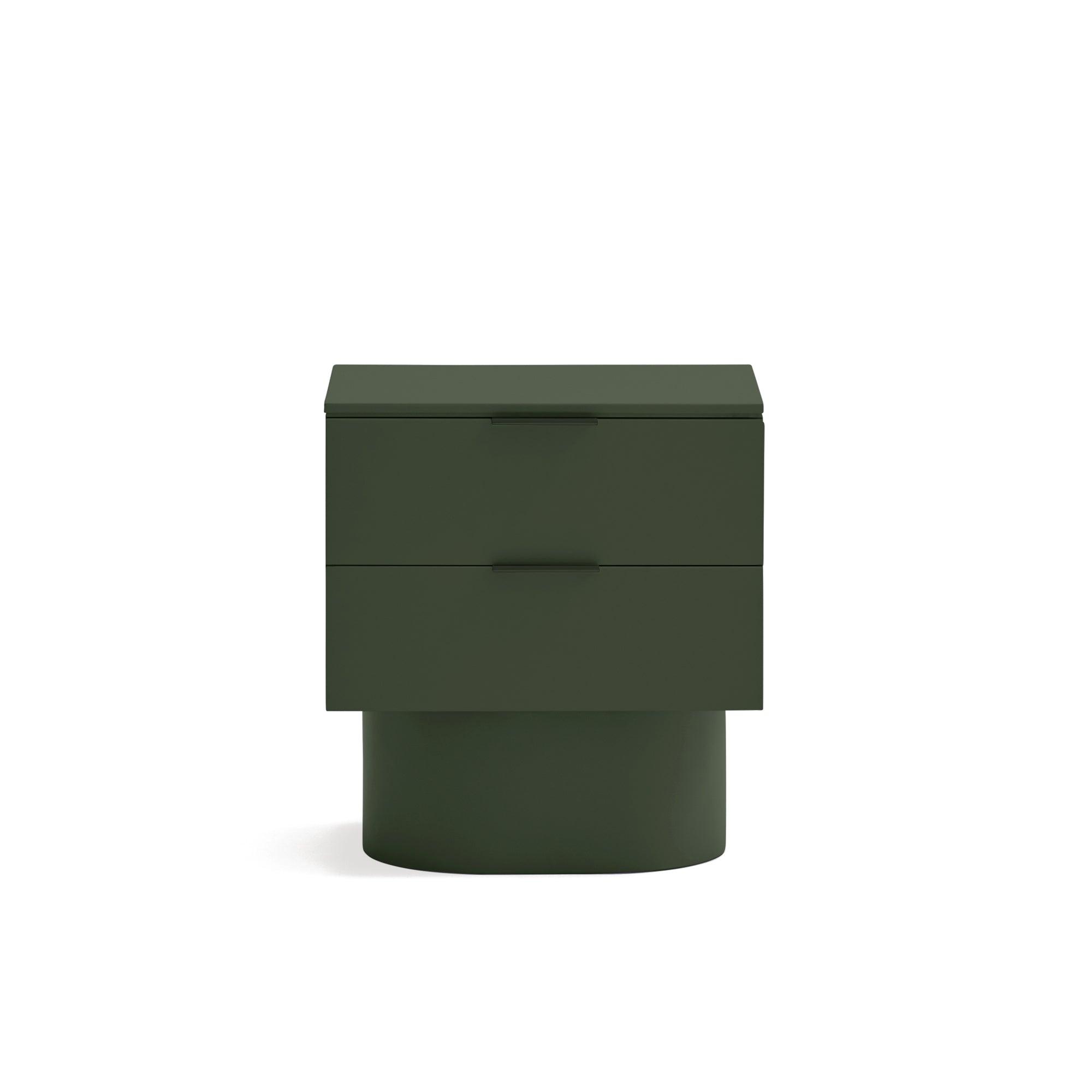 TOTEM Bedside Table with 2 Drawers in Olive Green by Teulat