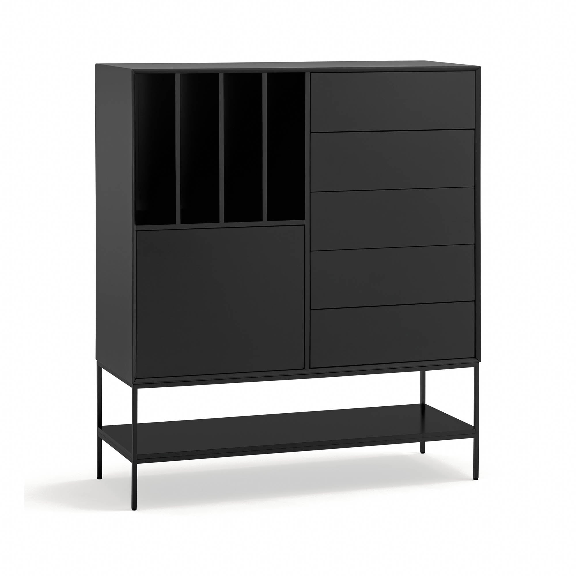 Occasional Cabinet Platt 2D4H5Dr 120Cm Black