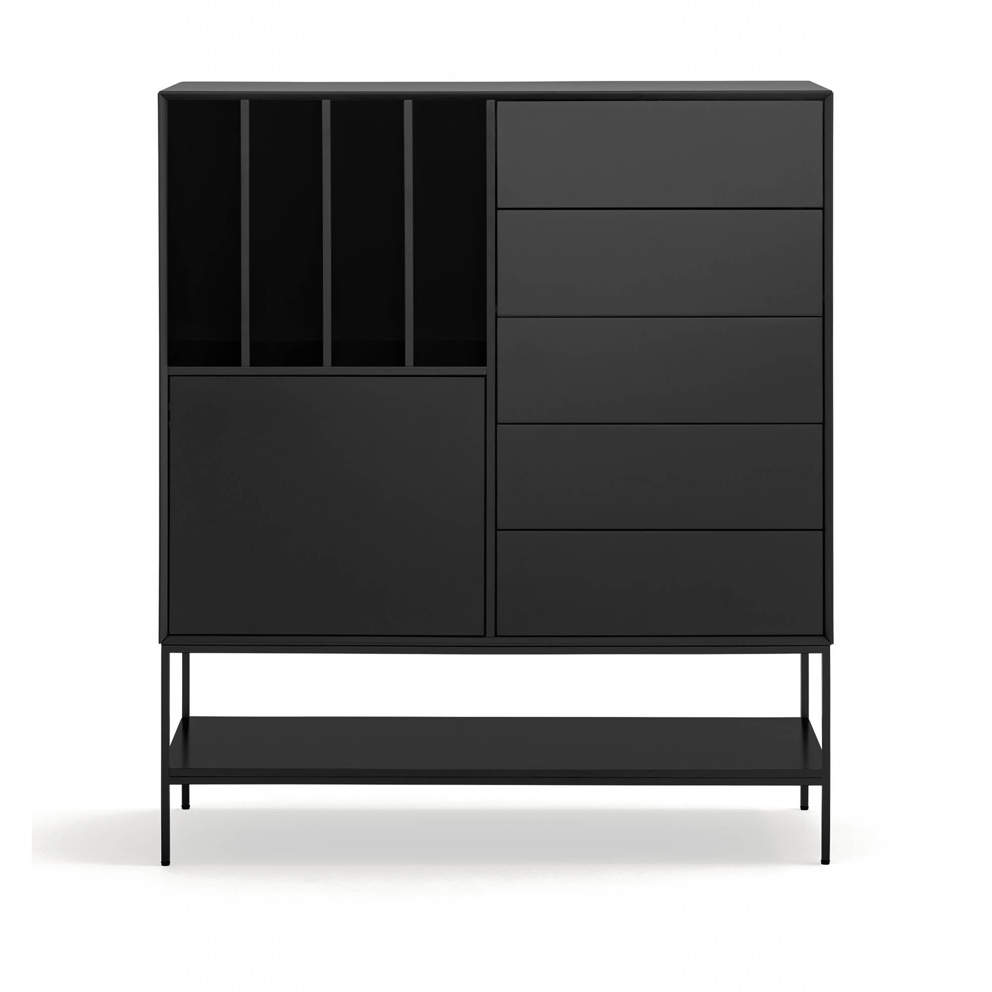 Occasional Cabinet Platt 2D4H5Dr 120Cm Black