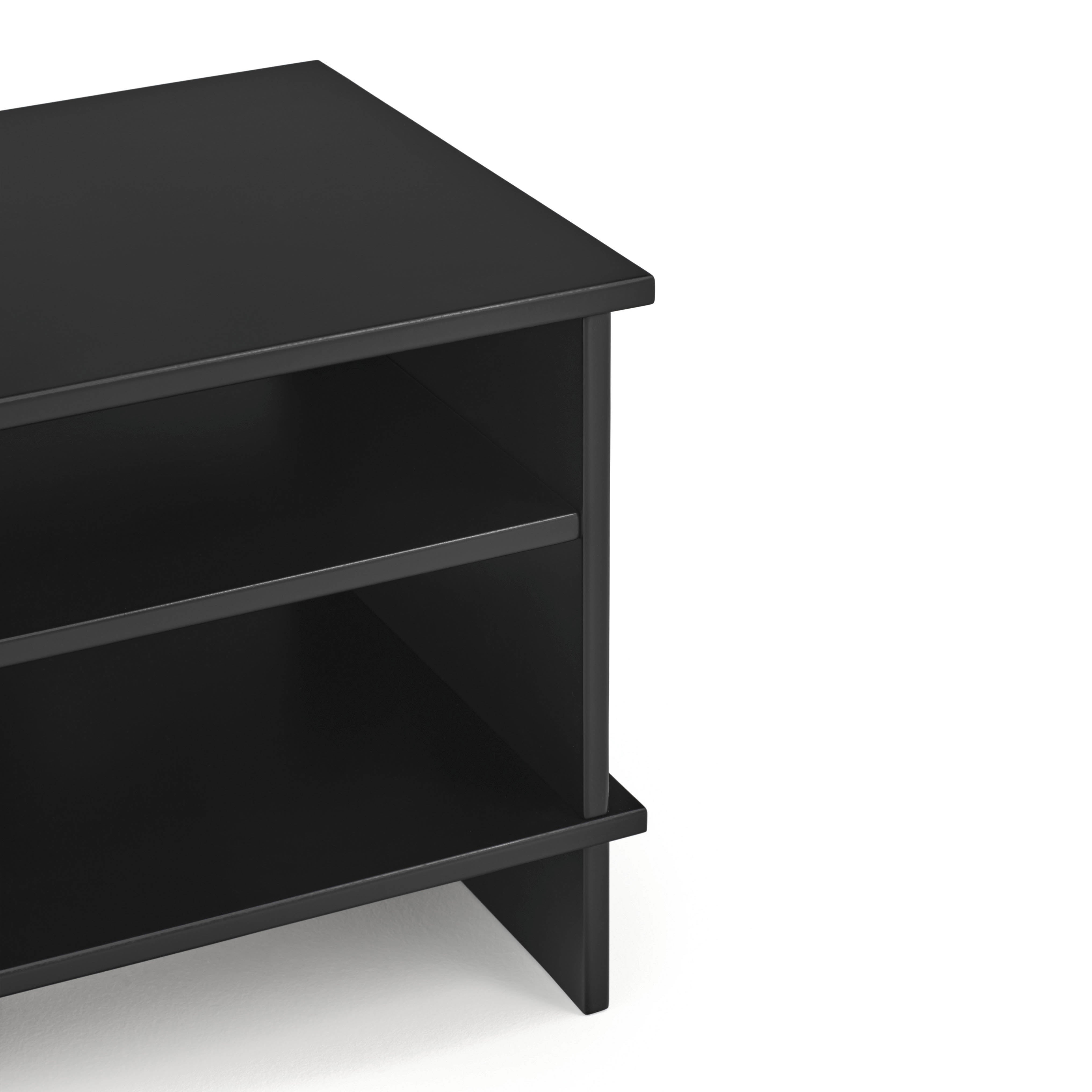 Bedside Table Inari 2 Shelves Black