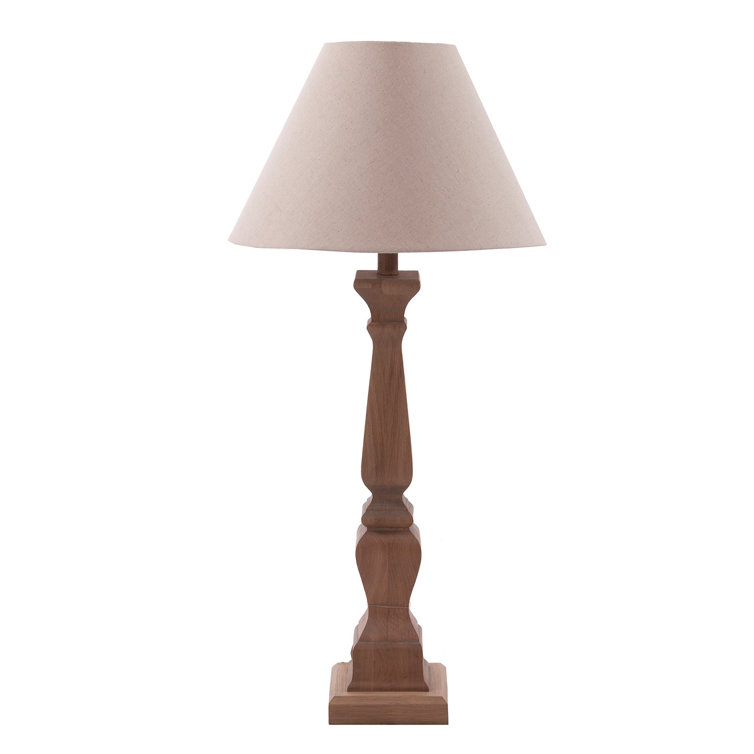 Provençal Oak Table Lamp - Brown Distressed Wood Finish