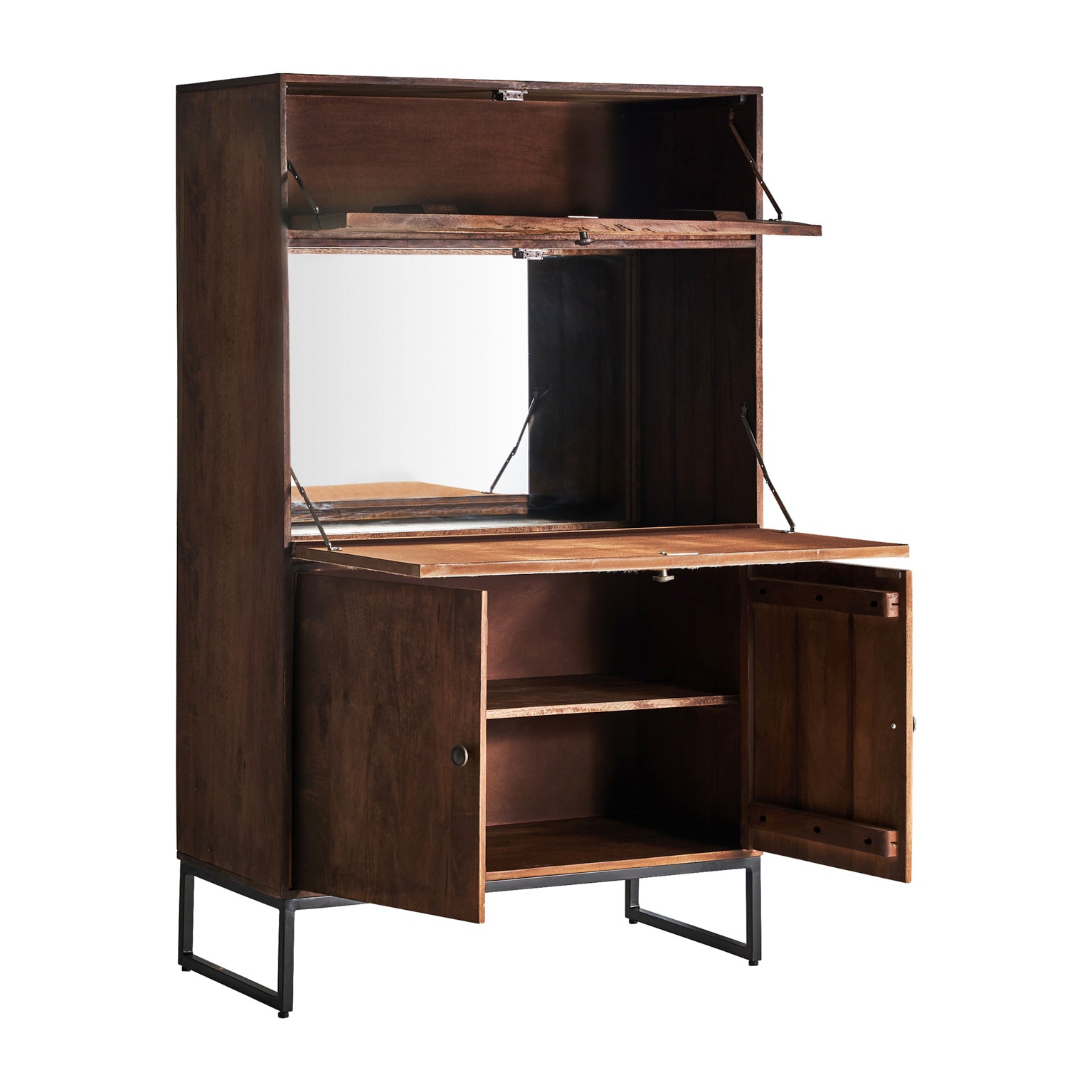 Texas Bar Cabinet - Nordic Style Recycled Mango Wood & Iron