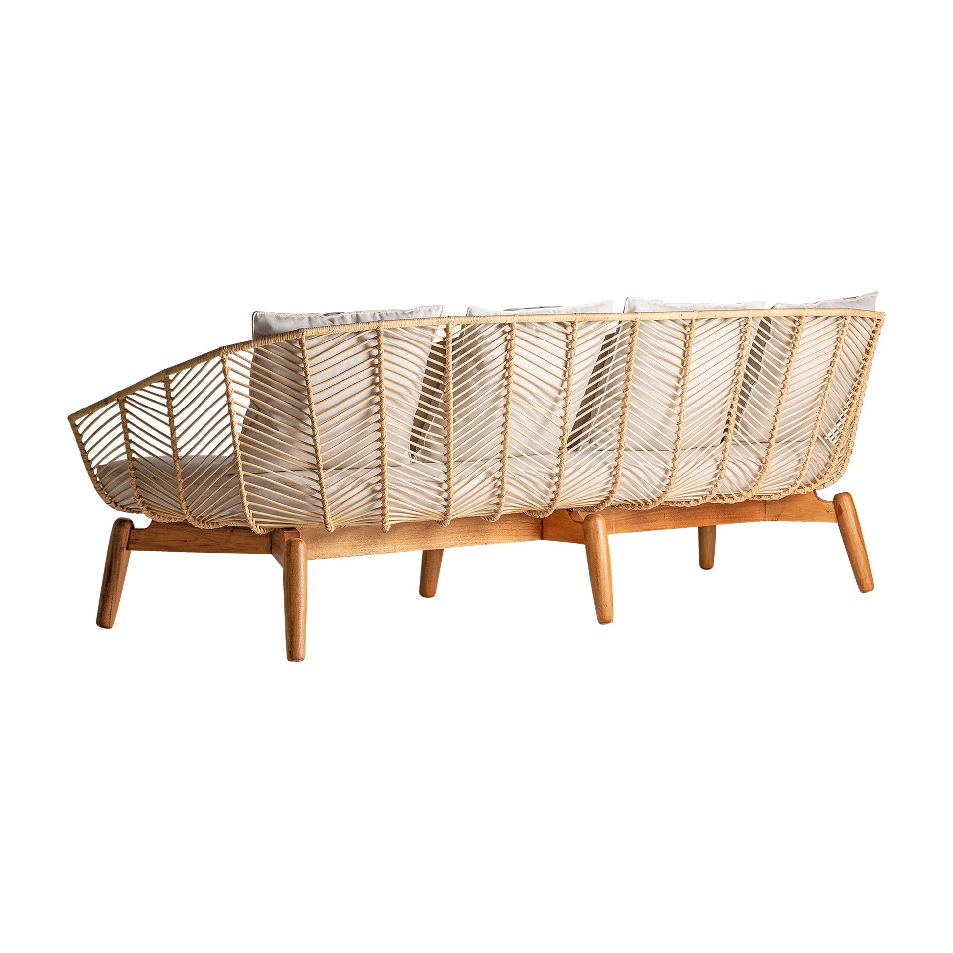 PLISSÉ RATTAN SOFA