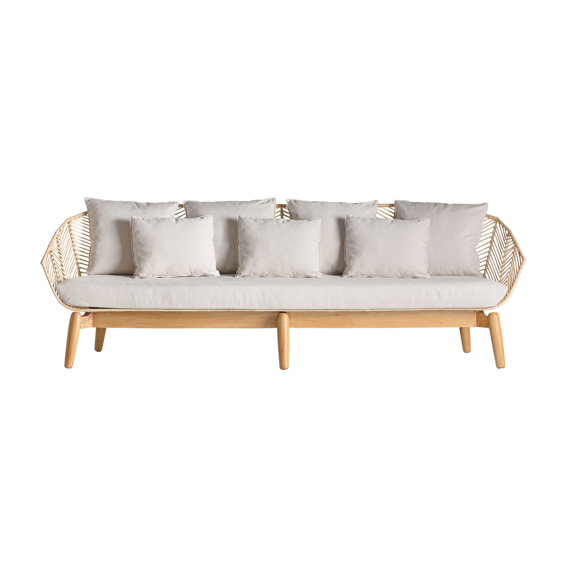 PLISSÉ RATTAN SOFA