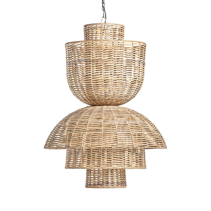 PLISSÉ RATTAN CEILING LAMP