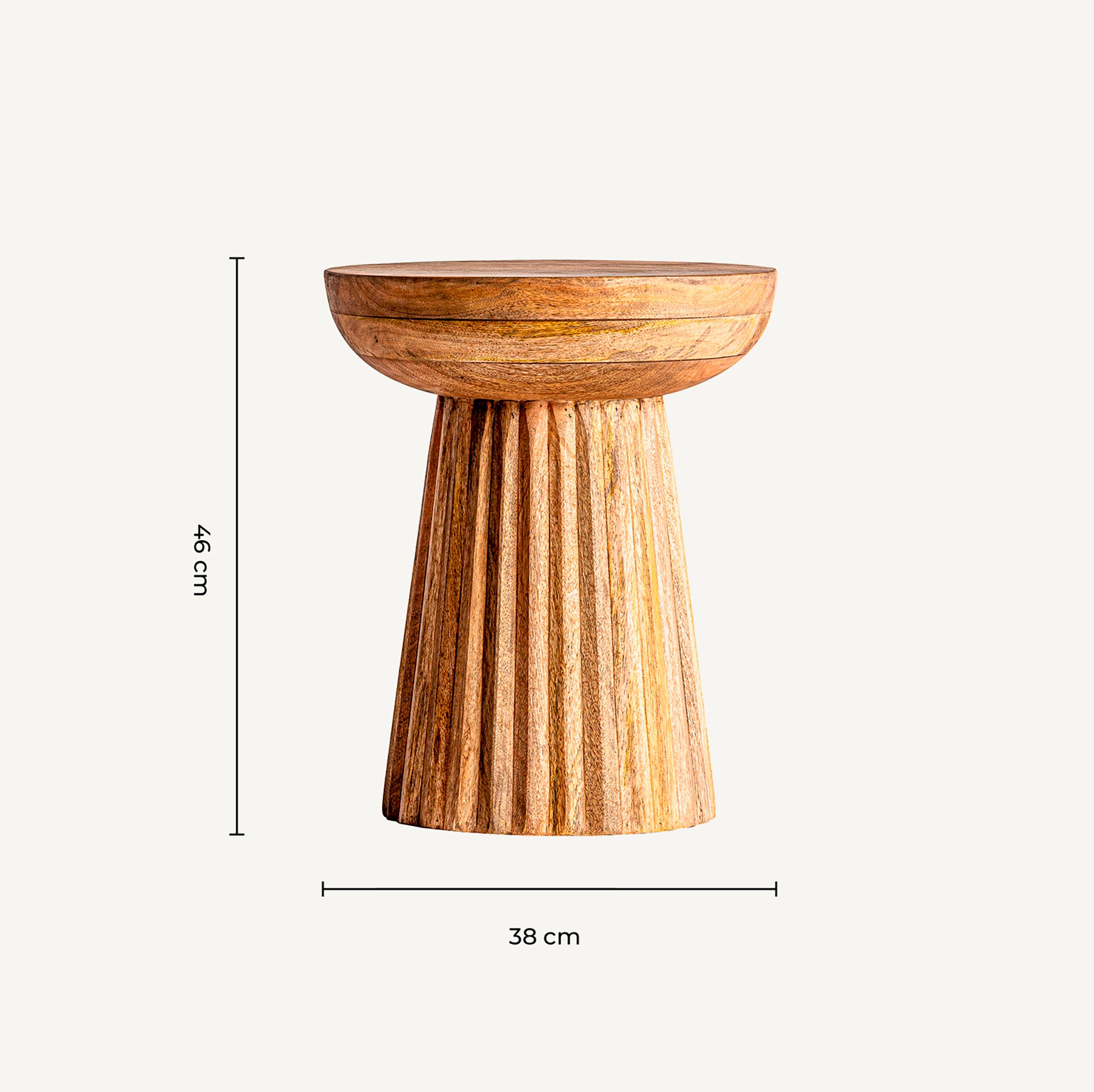 PLISSÉ WOOD SIDE TABLE