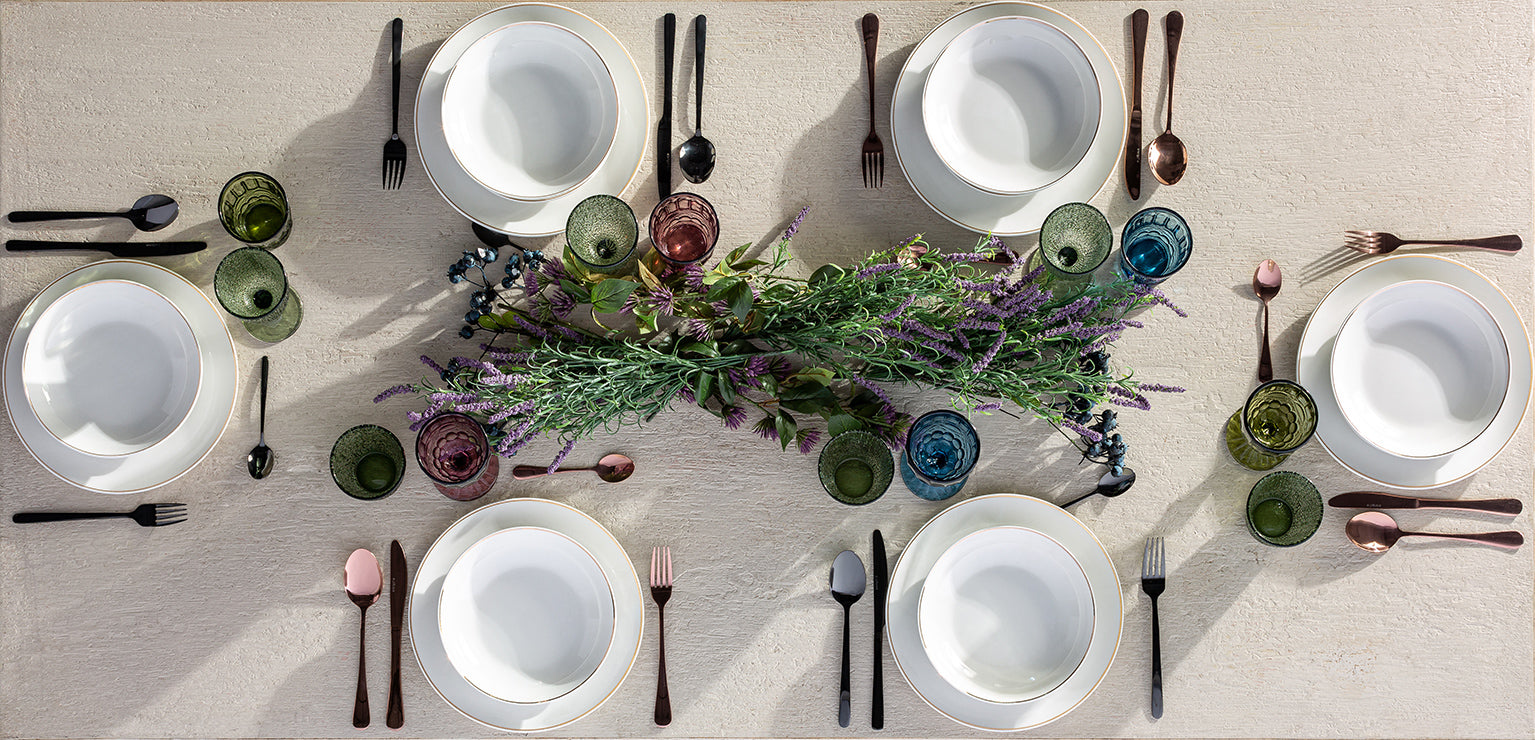 Moss Glass Set of 3 - Textured Green Crystal Glassware