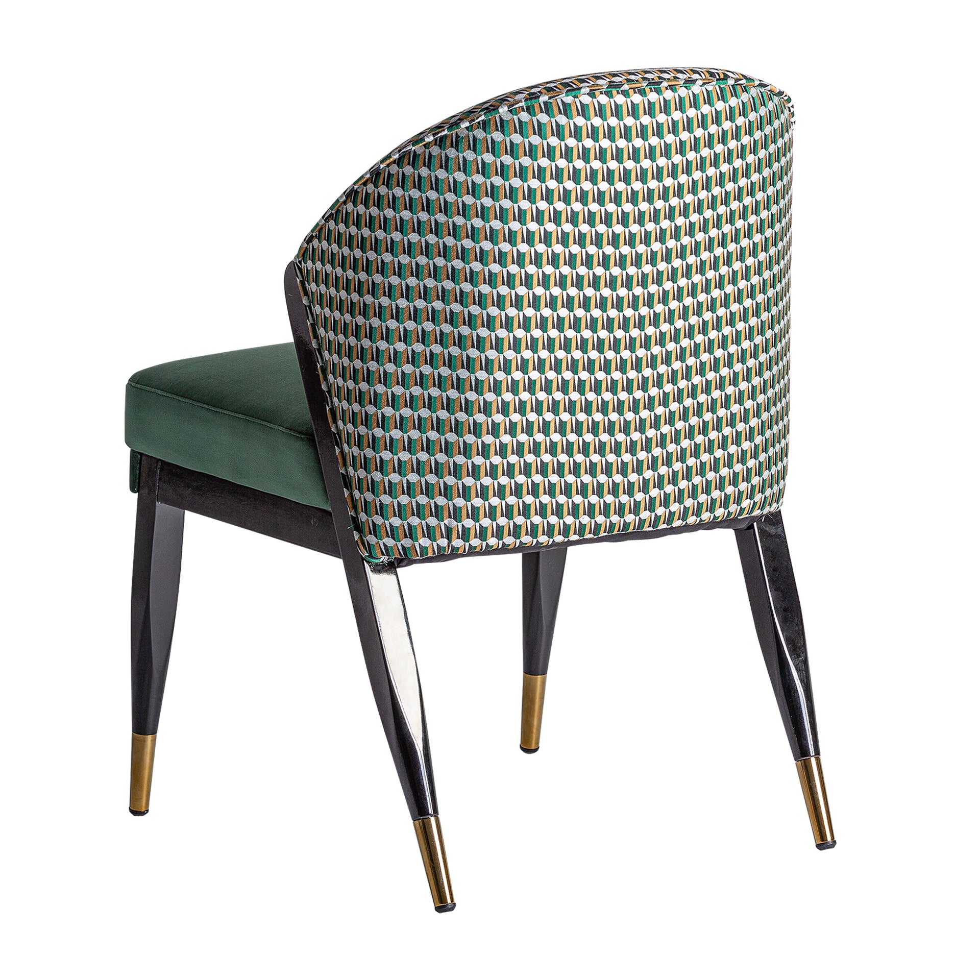Kelheim Art Deco Velvet Chair in Green