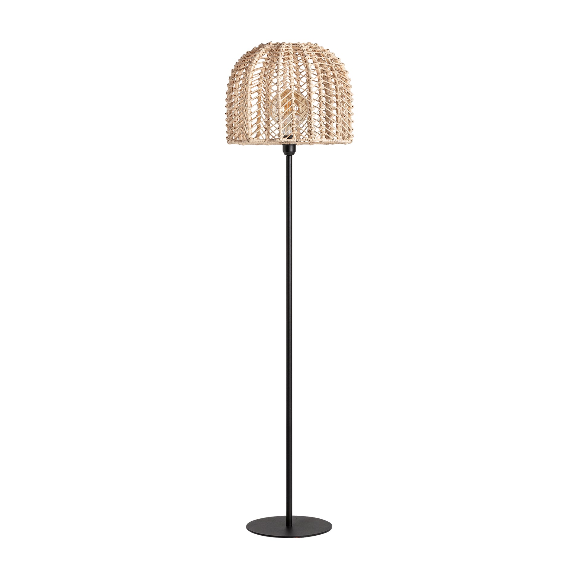 PLISSÉ RATTAN FLOOR LAMP