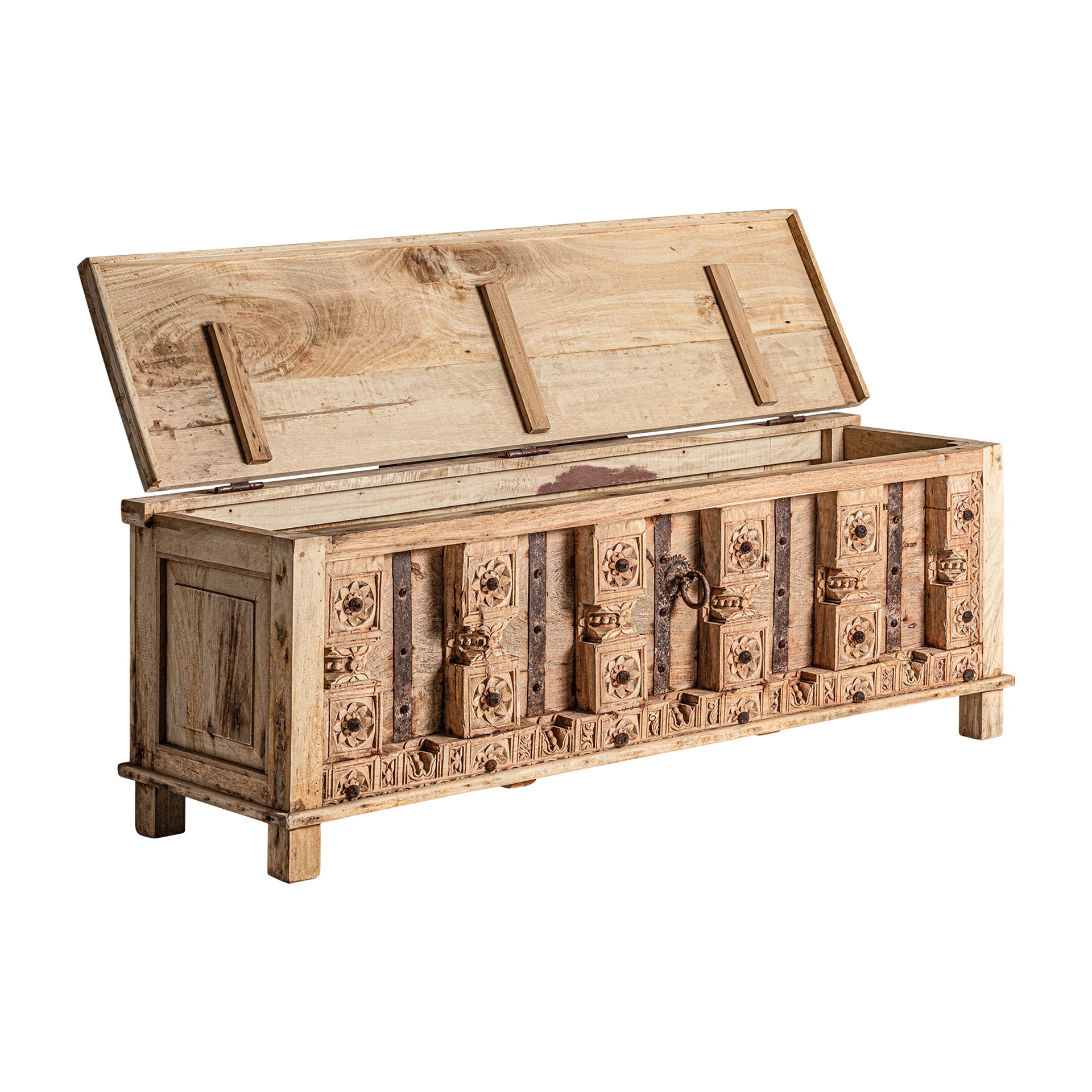 Phalodi Mango Wood TV Stand - Ethnic Style Brown Finish