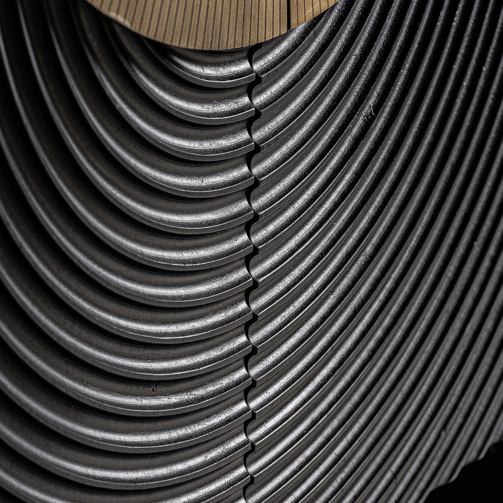 Dobeln Art Deco Wardrobe - Black Mango Wood with Gold Accents