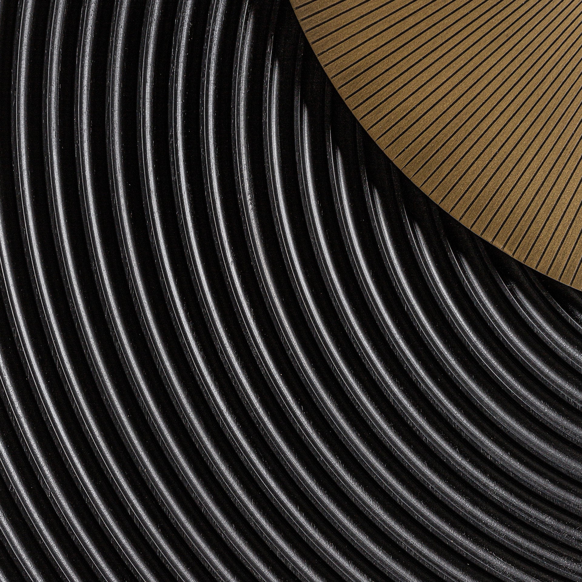 Dobeln Art Deco Wardrobe - Black Mango Wood with Gold Accents