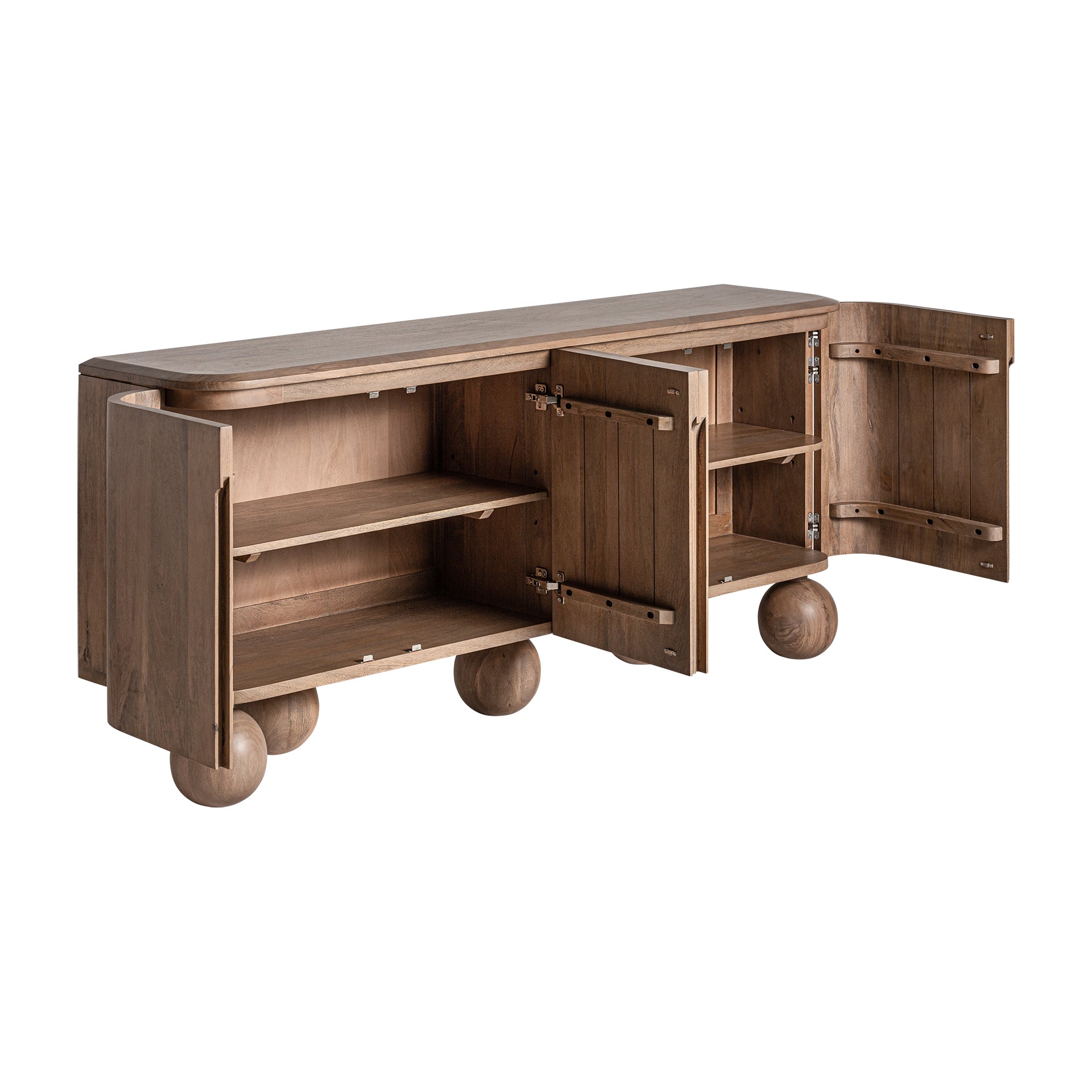 Bocksberg Contemporary Mango Wood Sideboard - Brown Storage Cabinet