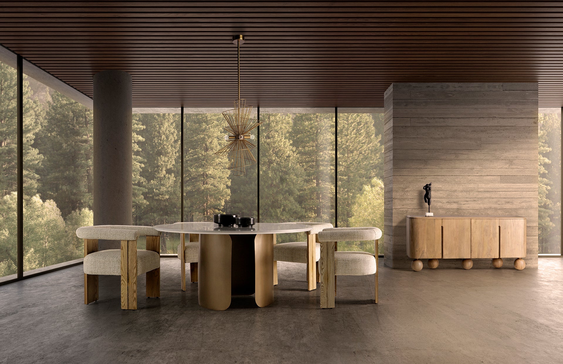 Bocksberg Contemporary Mango Wood Sideboard - Brown Storage Cabinet