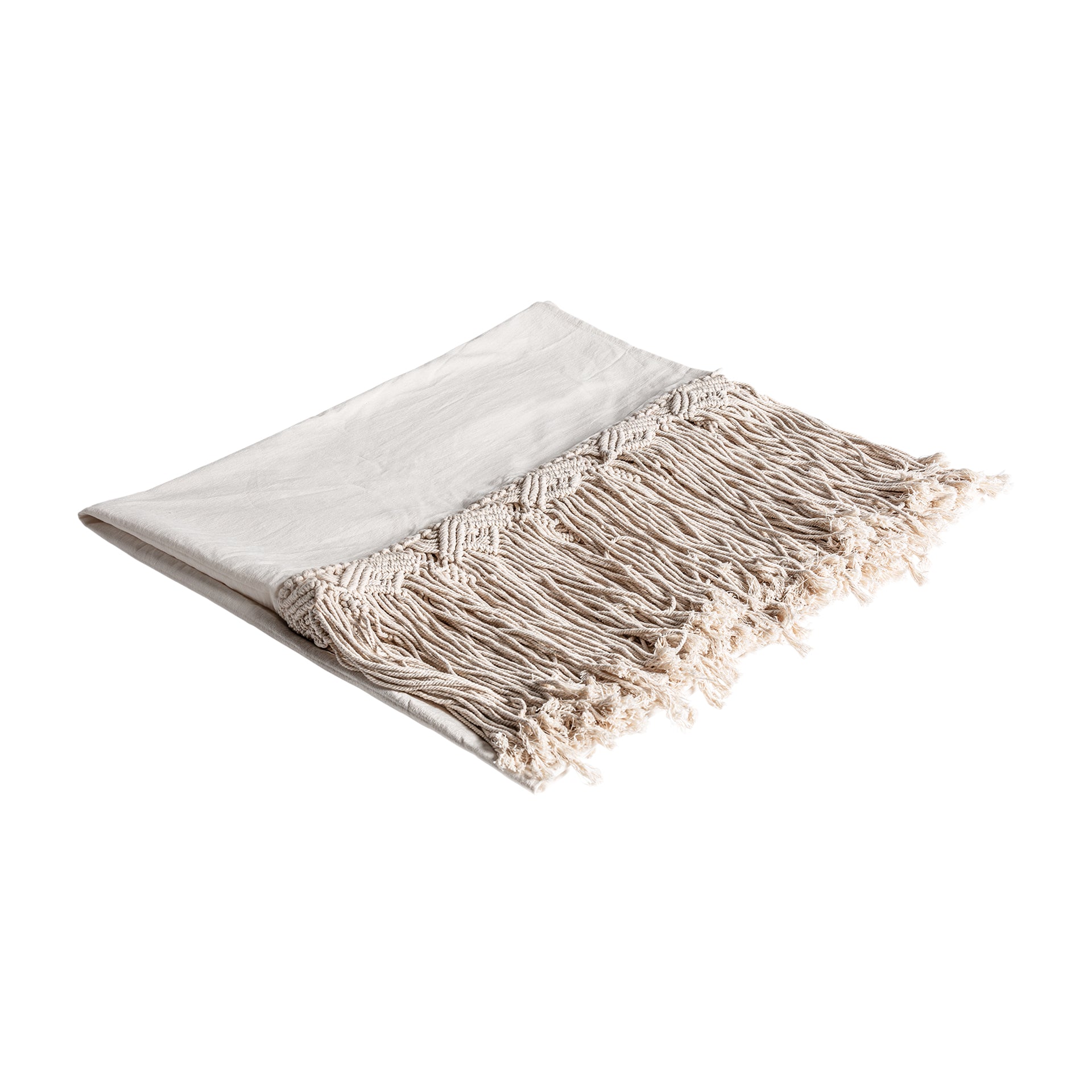 Clancy Provenzal Cotton Blanket - White & Polyester Blend