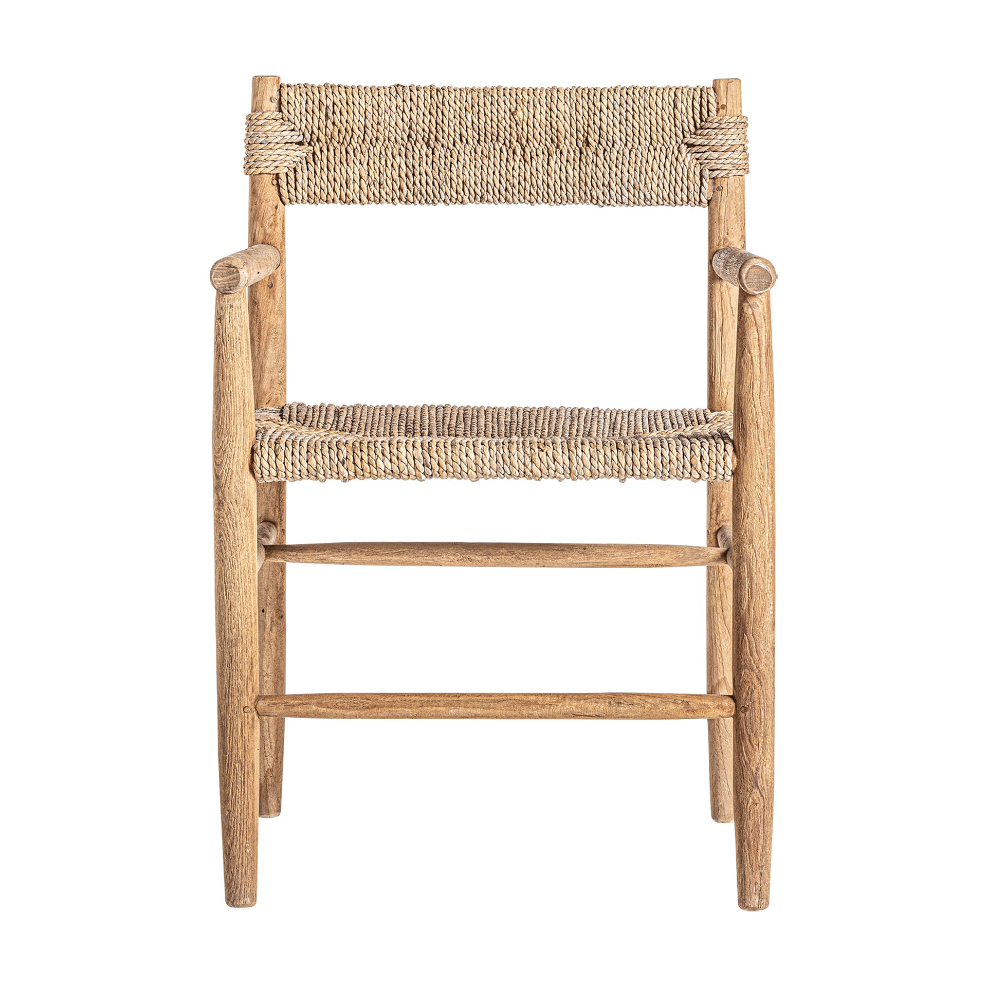 Manhula Teak Armchair – Colonial Style Natural Fiber Seating