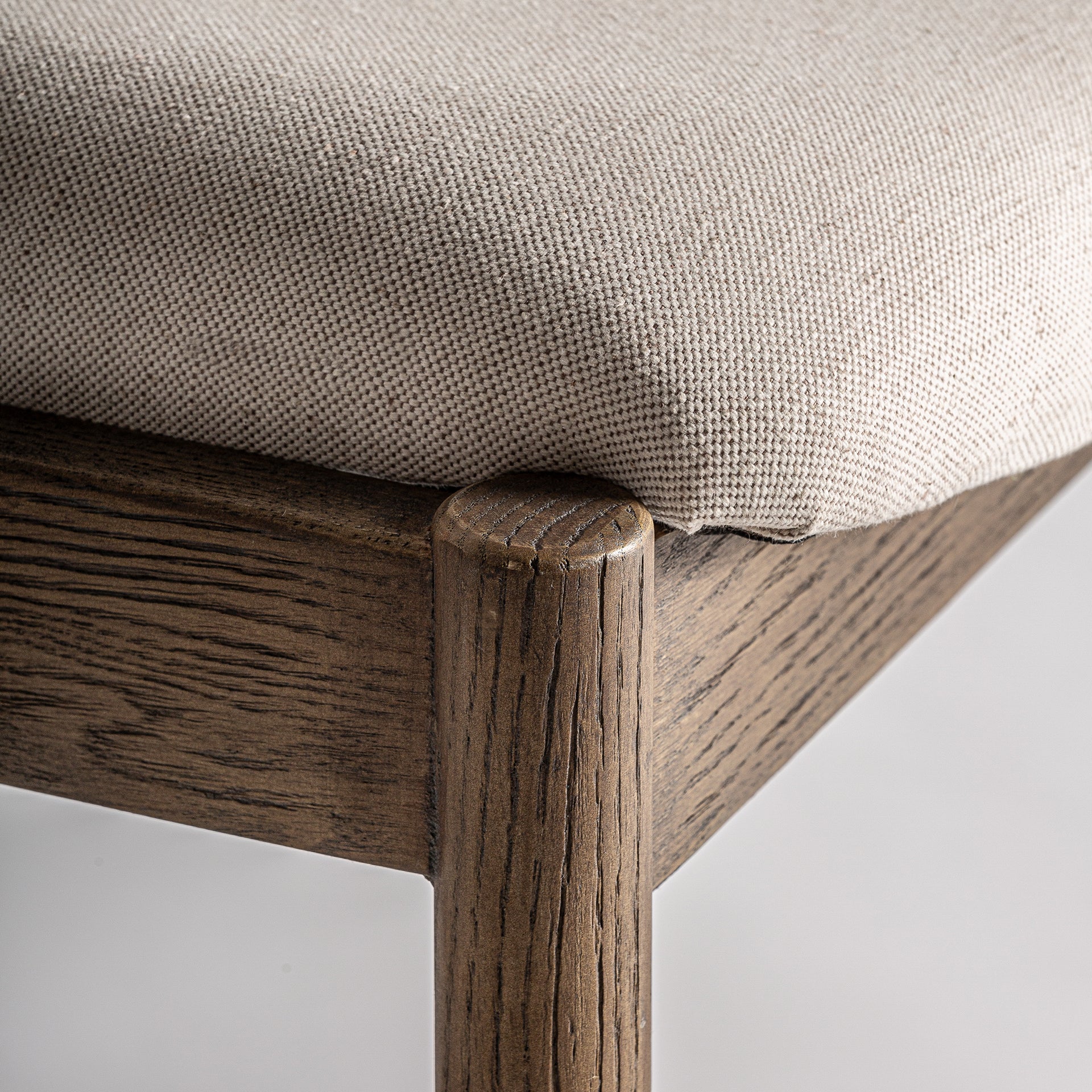 Polch Art Deco Linen Chair – Brown Beige Ash Wood