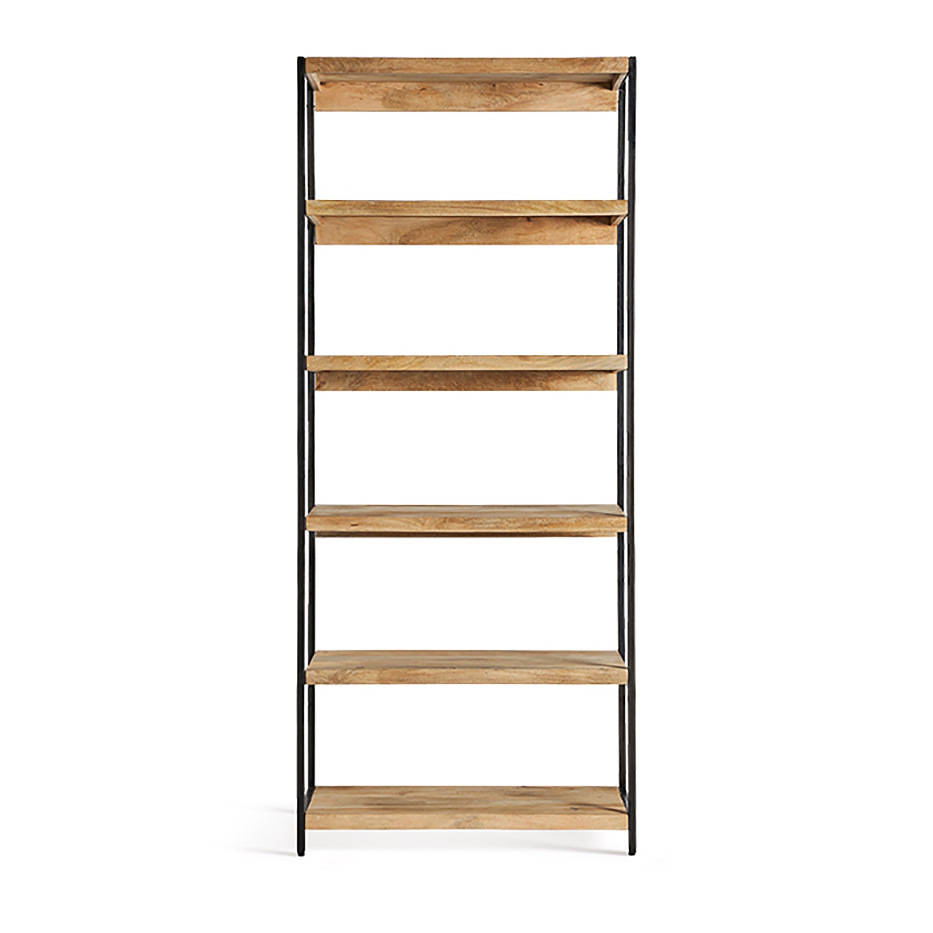 BUIA Industrial Bookcase - Mango Wood & Black Iron