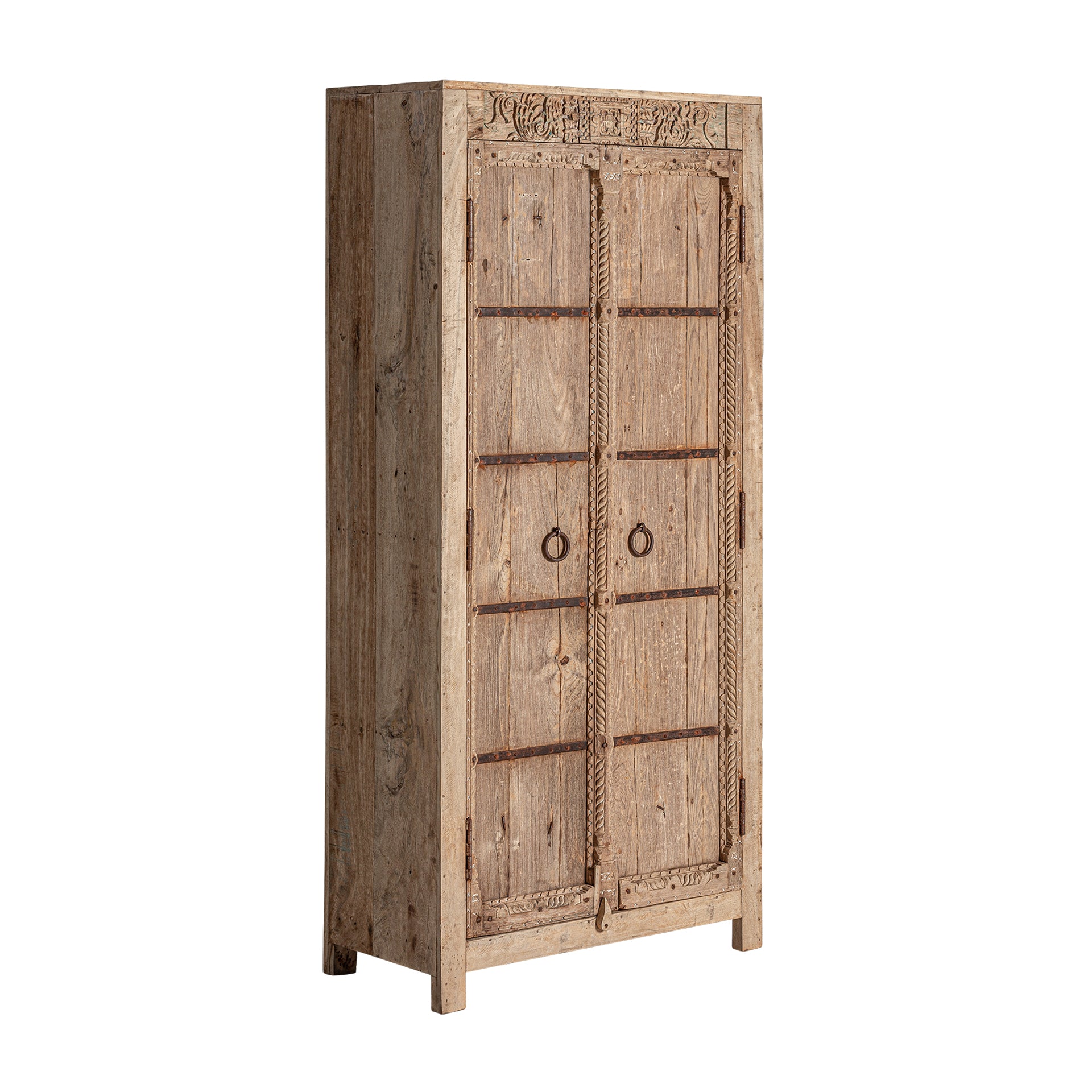 Socken Colonial Wardrobe - Teak Wood & Black Iron