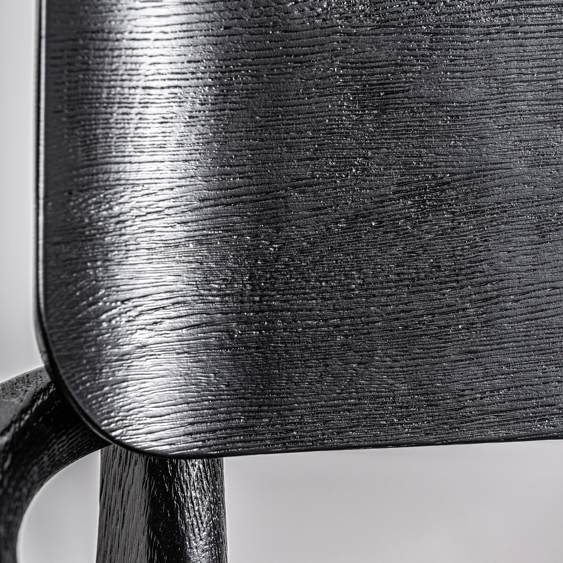 Vintage Oak Chair – Matte Black with Natural Fibre Seat