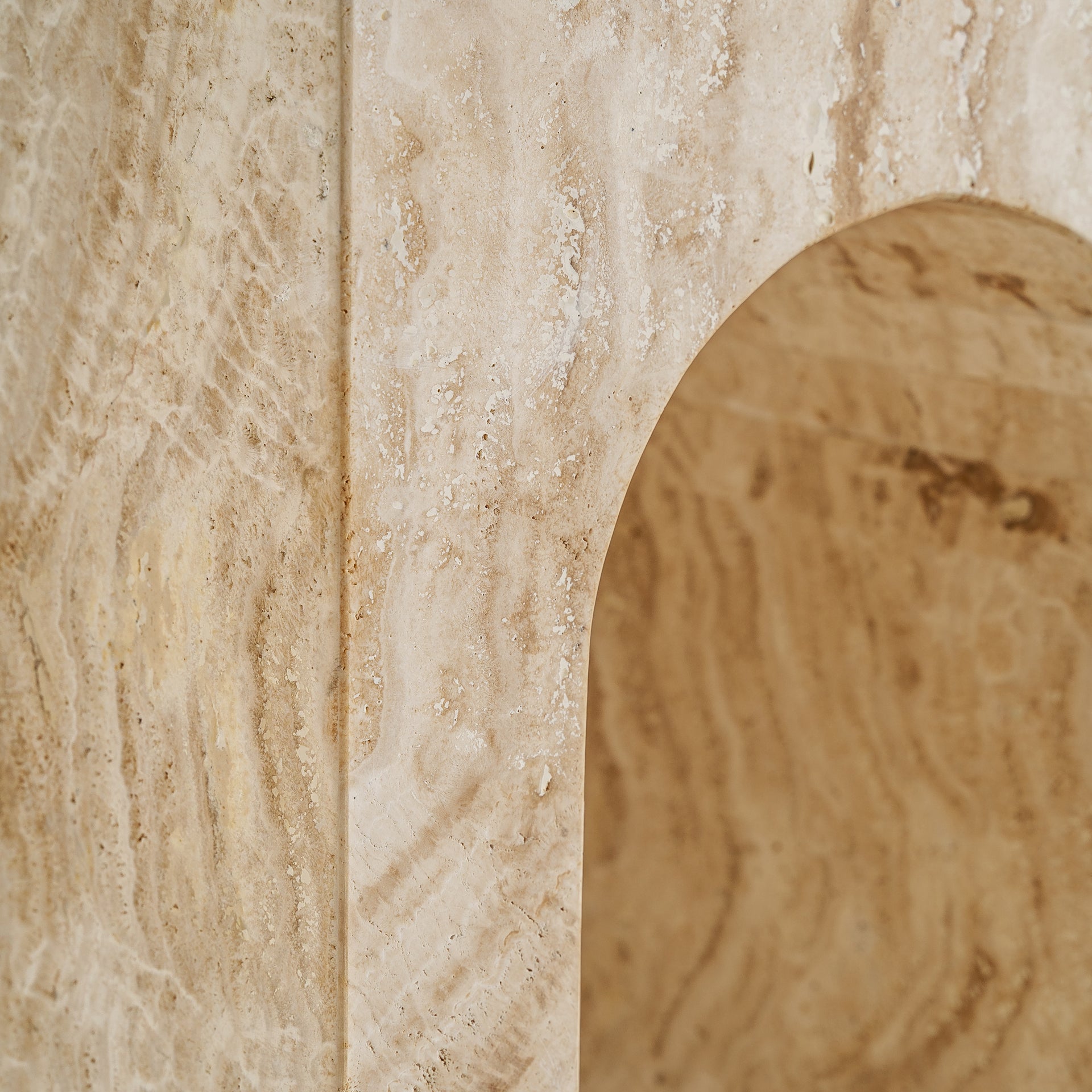 Thiennes Art Deco Travertine Console Table