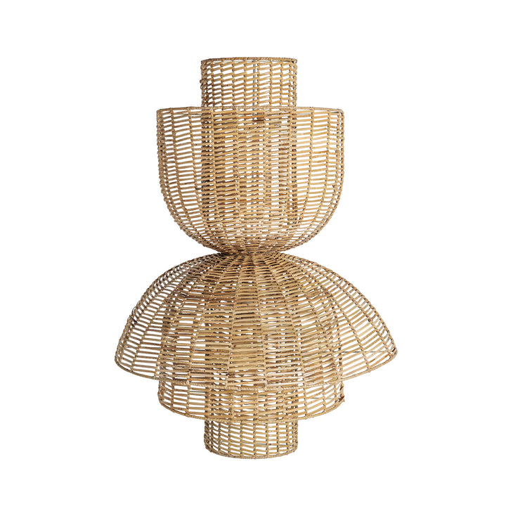 PLISSÉ RATTAN WALL LAMP