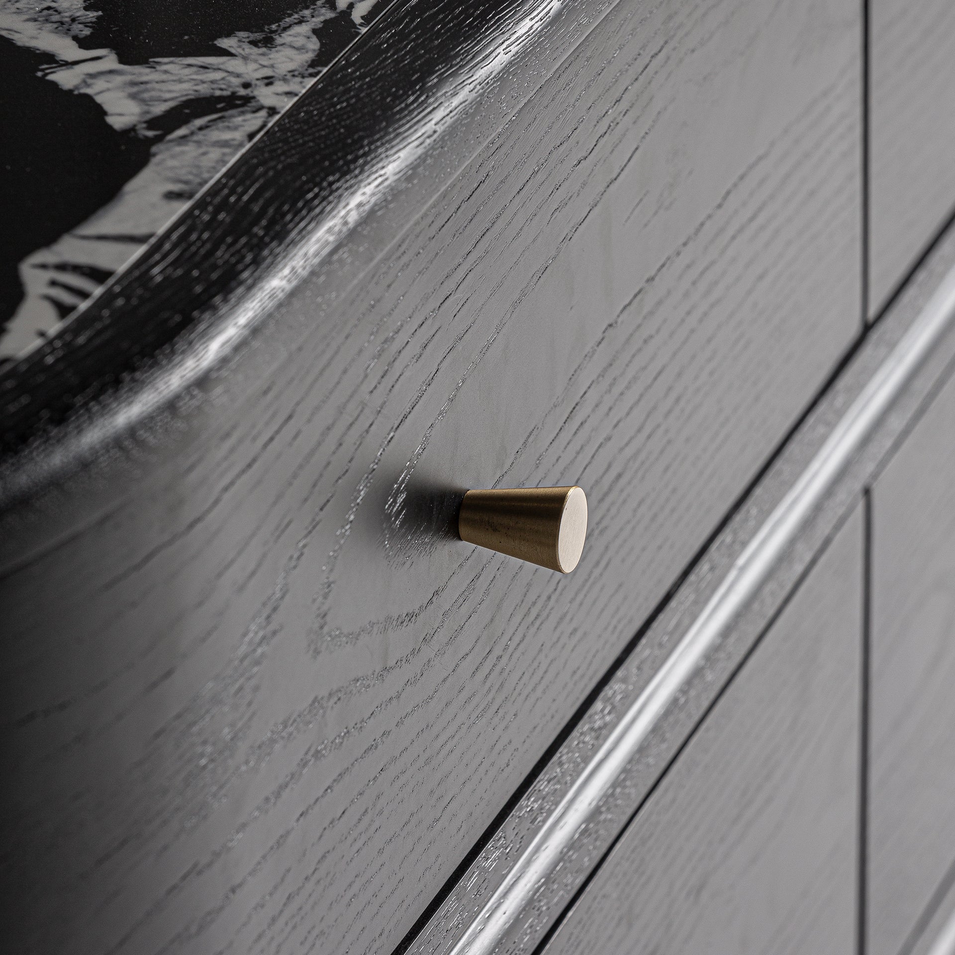 Bilzen Contemporary Chest of Drawers - Black MDF with Ceramic Accents