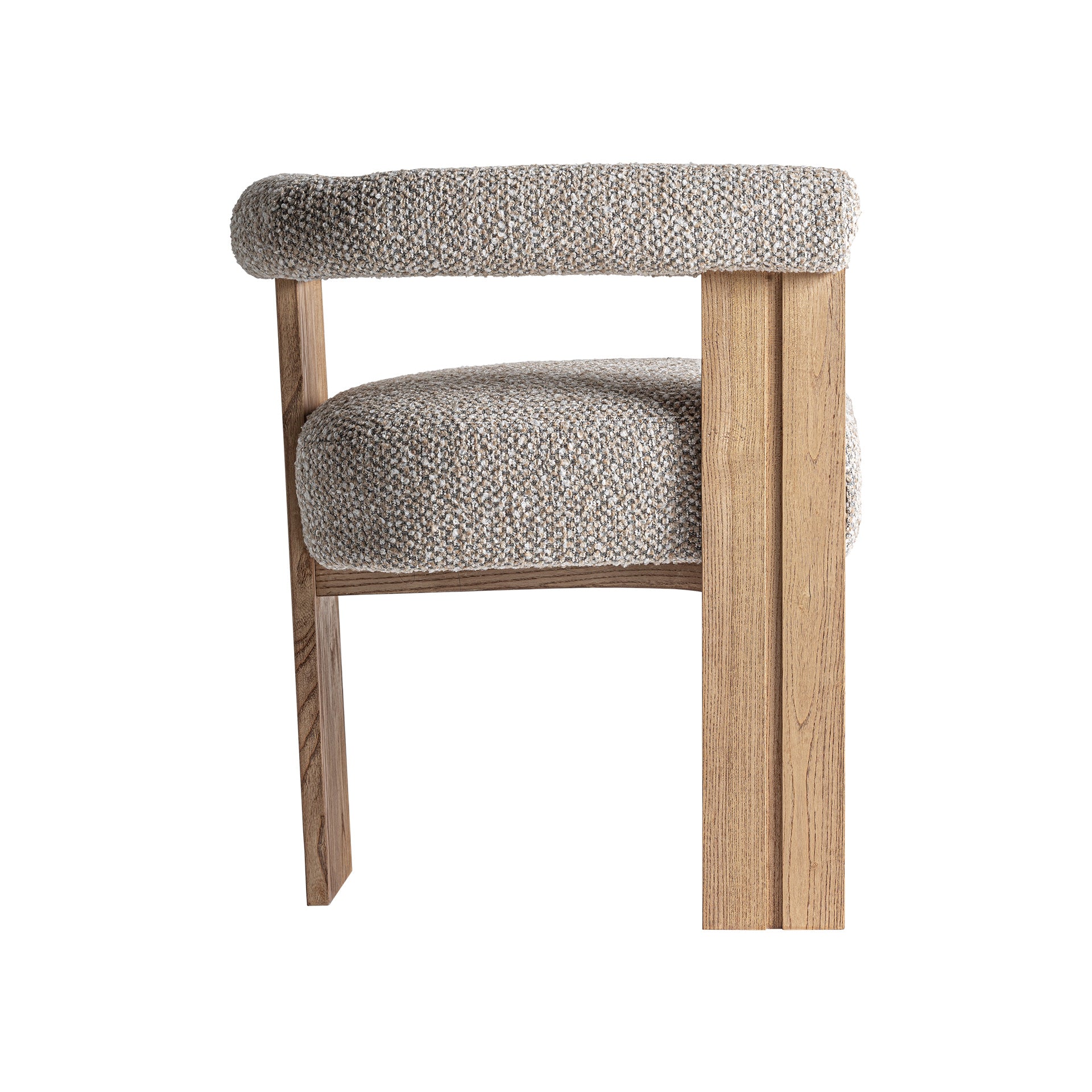 Ustka Contemporary Dining Chair - Grey Polyester & Oak