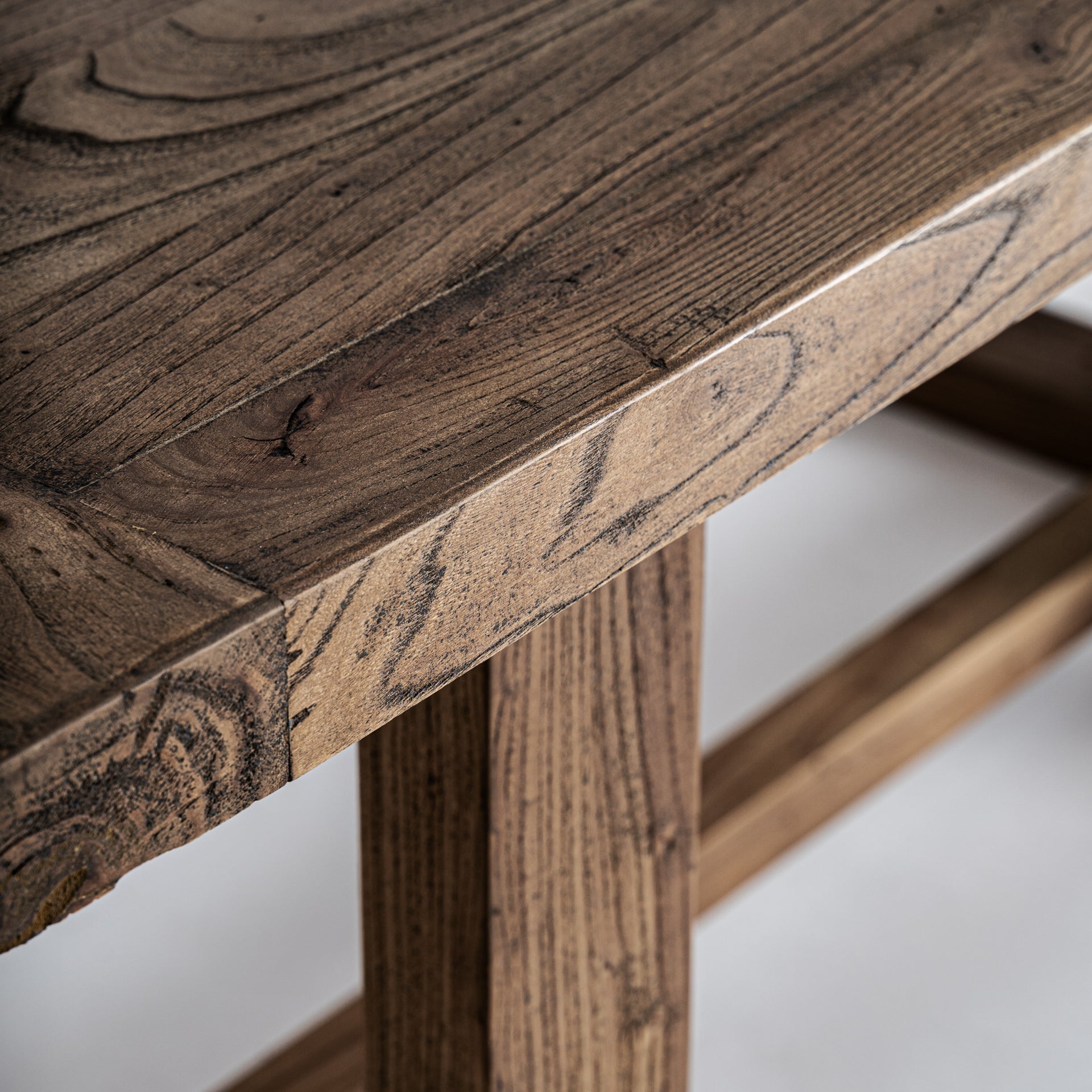 Norvik Contemporary Elm Wood Desk - Brown