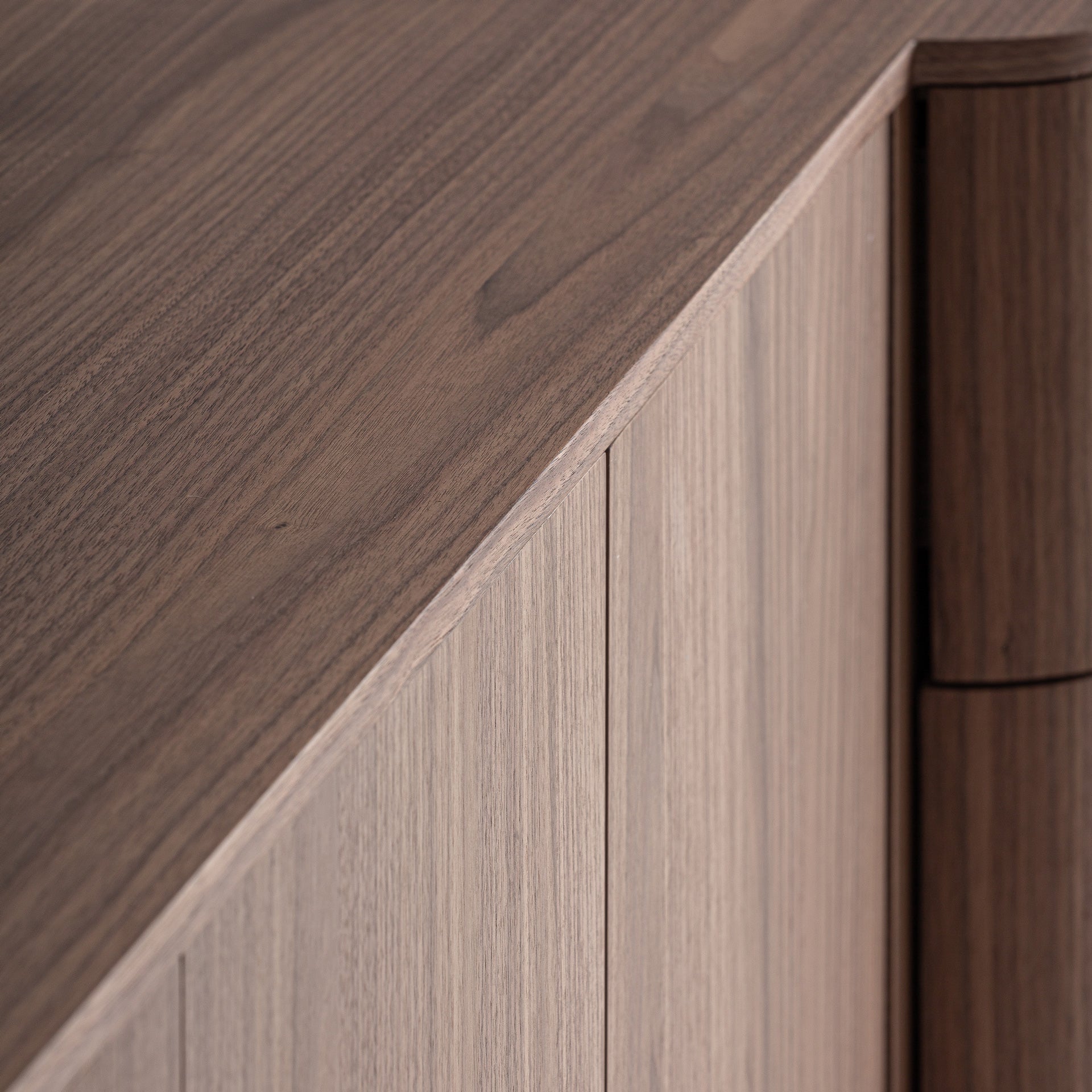 Kexby Sideboard - Contemporary Brown Walnut Veneer Storage Cabinet