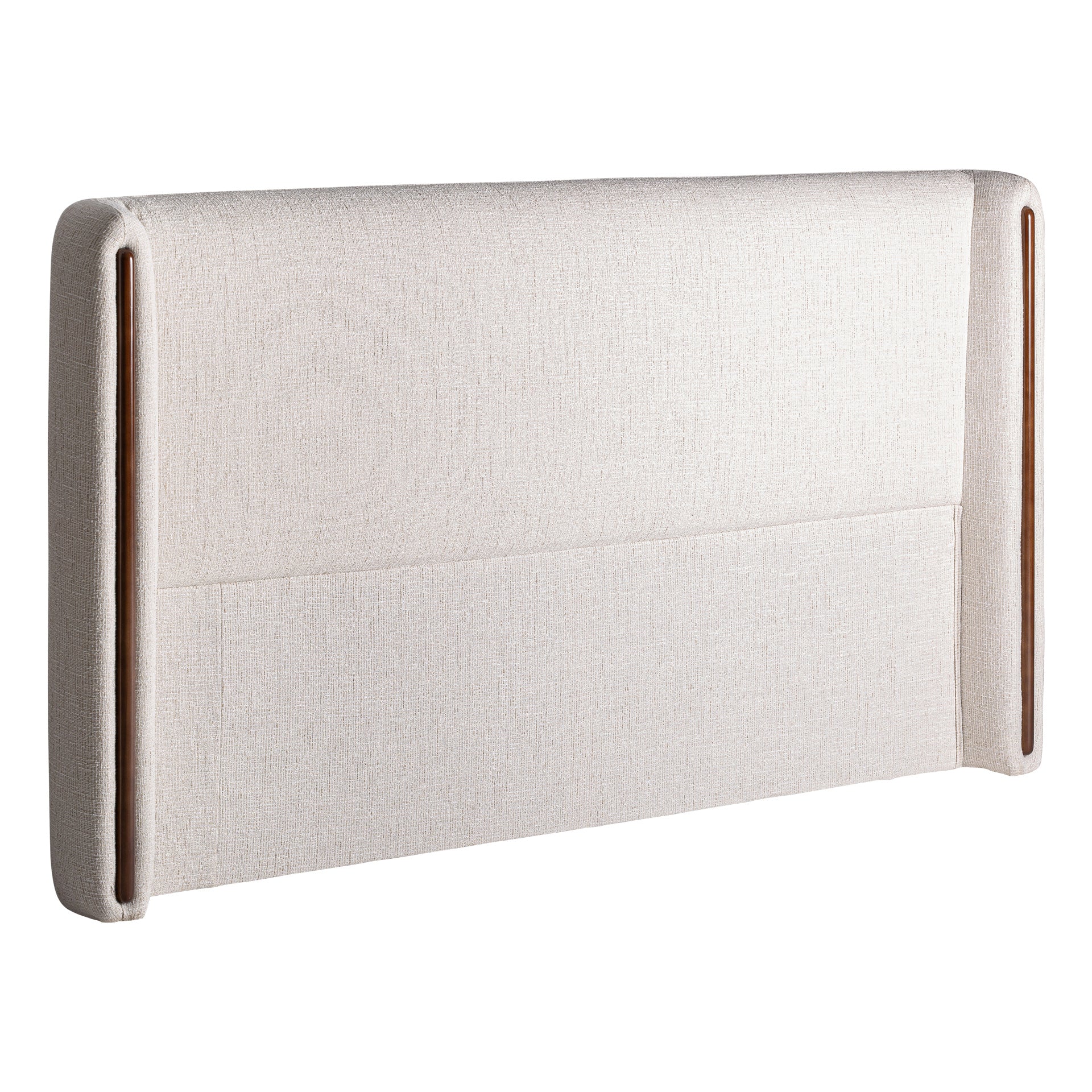 Vilde Contemporary Headboard - Off White Polyester & Ash Wood
