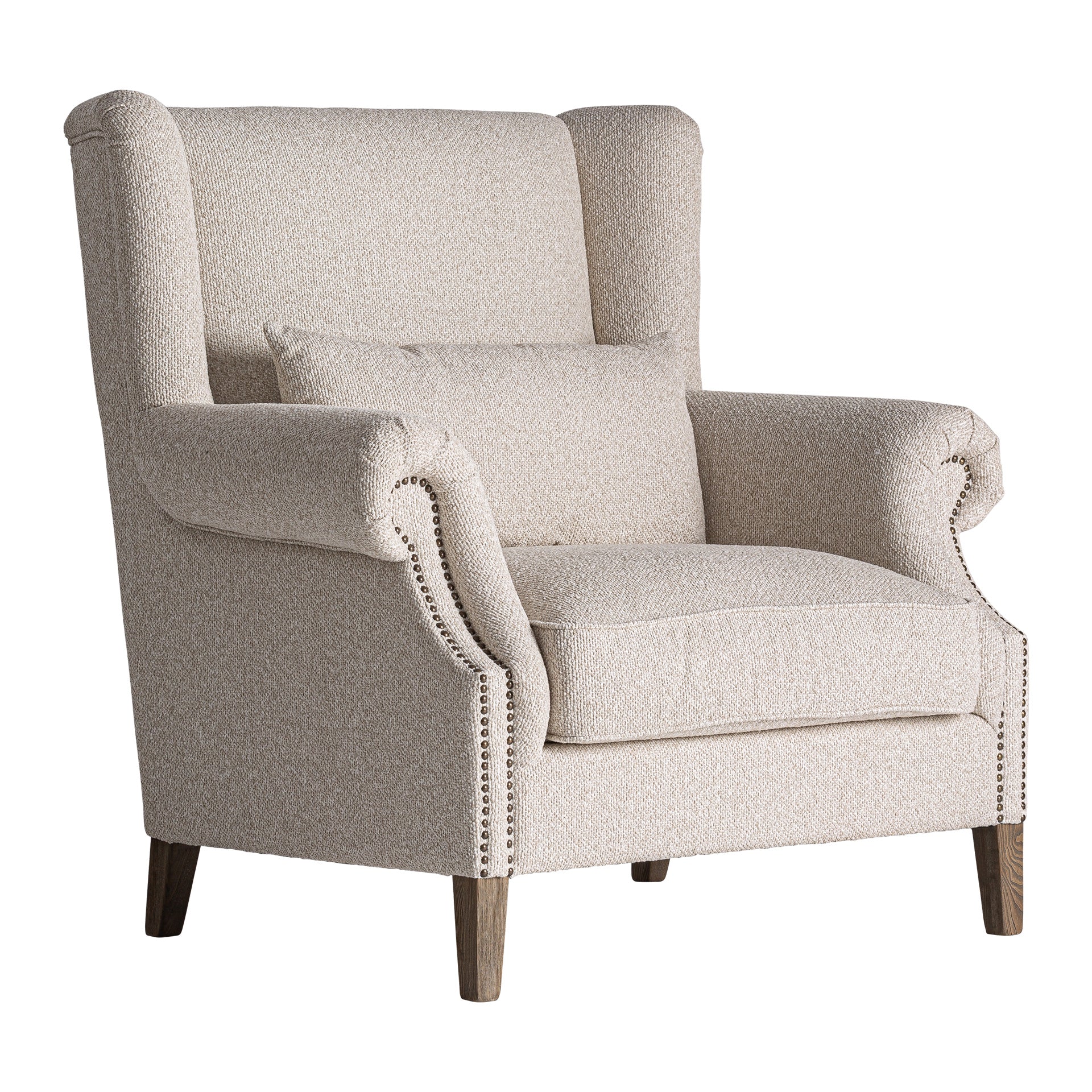 Ask Classic Armchair in Ash Wood & Cream Polyester