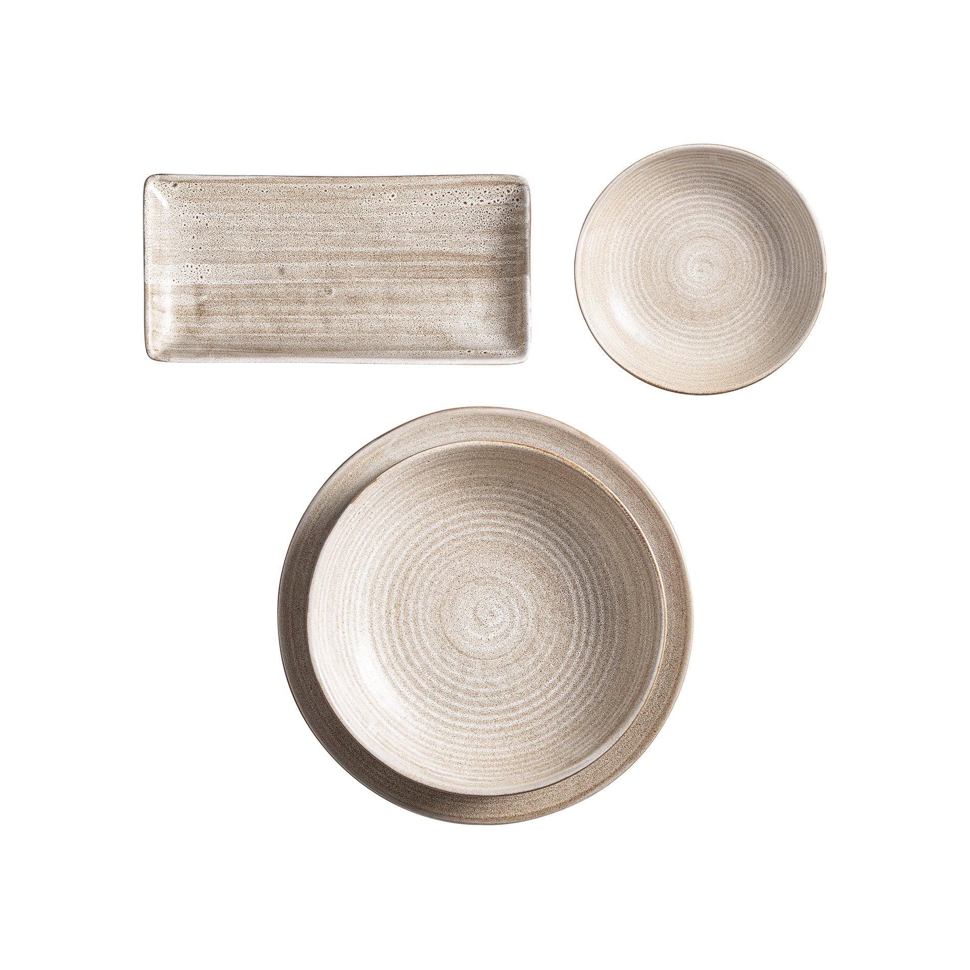 Art Deco Porcelain Plate - Beige Mulcey Design