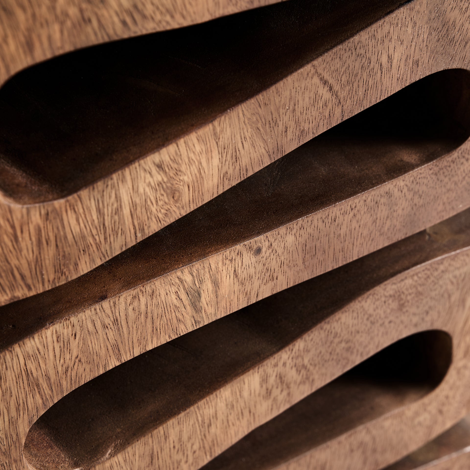 Brown Suar Wood Side Table – 40 × 40 × 50 cm