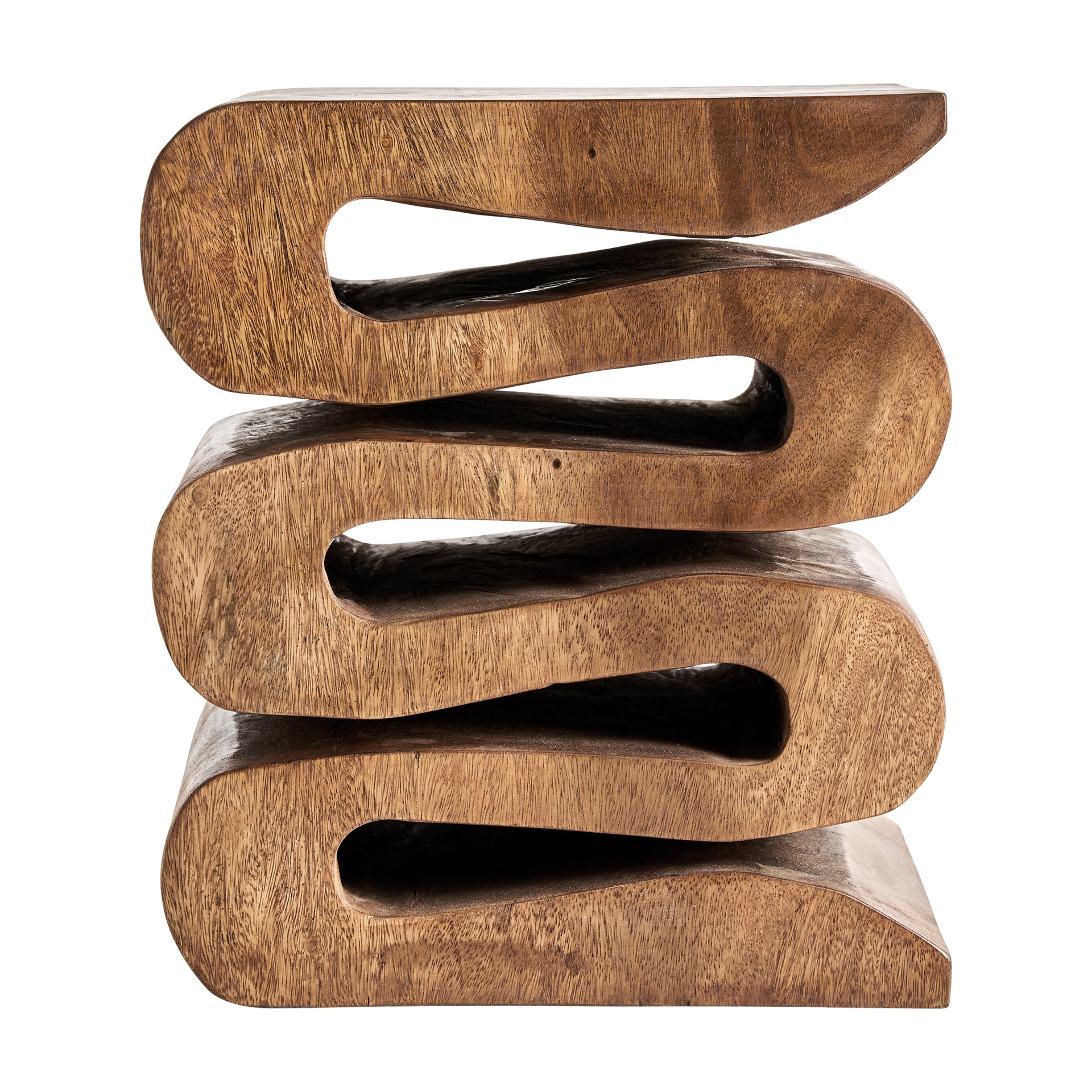 Brown Suar Wood Side Table – 40 × 40 × 50 cm