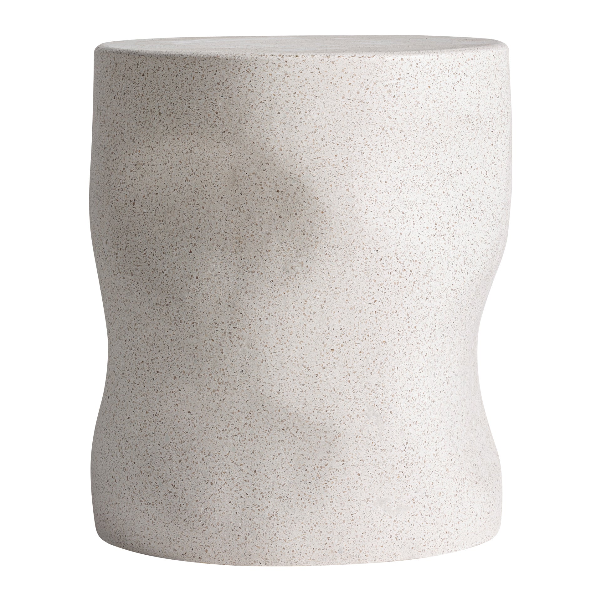 Derath Contemporary Side Table — Terrazzo in Off-White