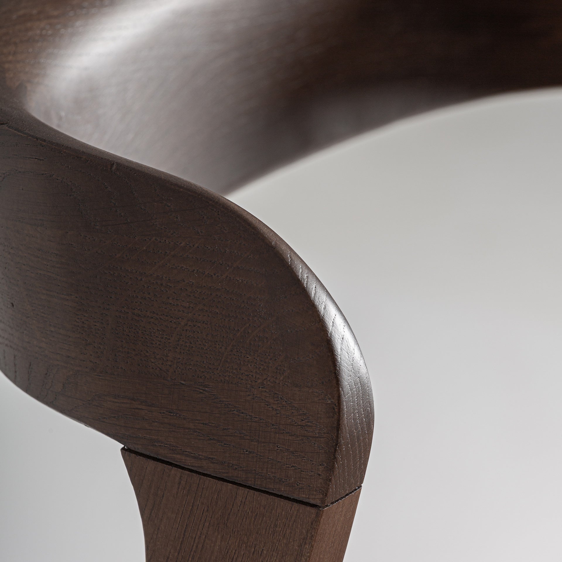 Skog Stool in Brown Oak & Natural Fibre