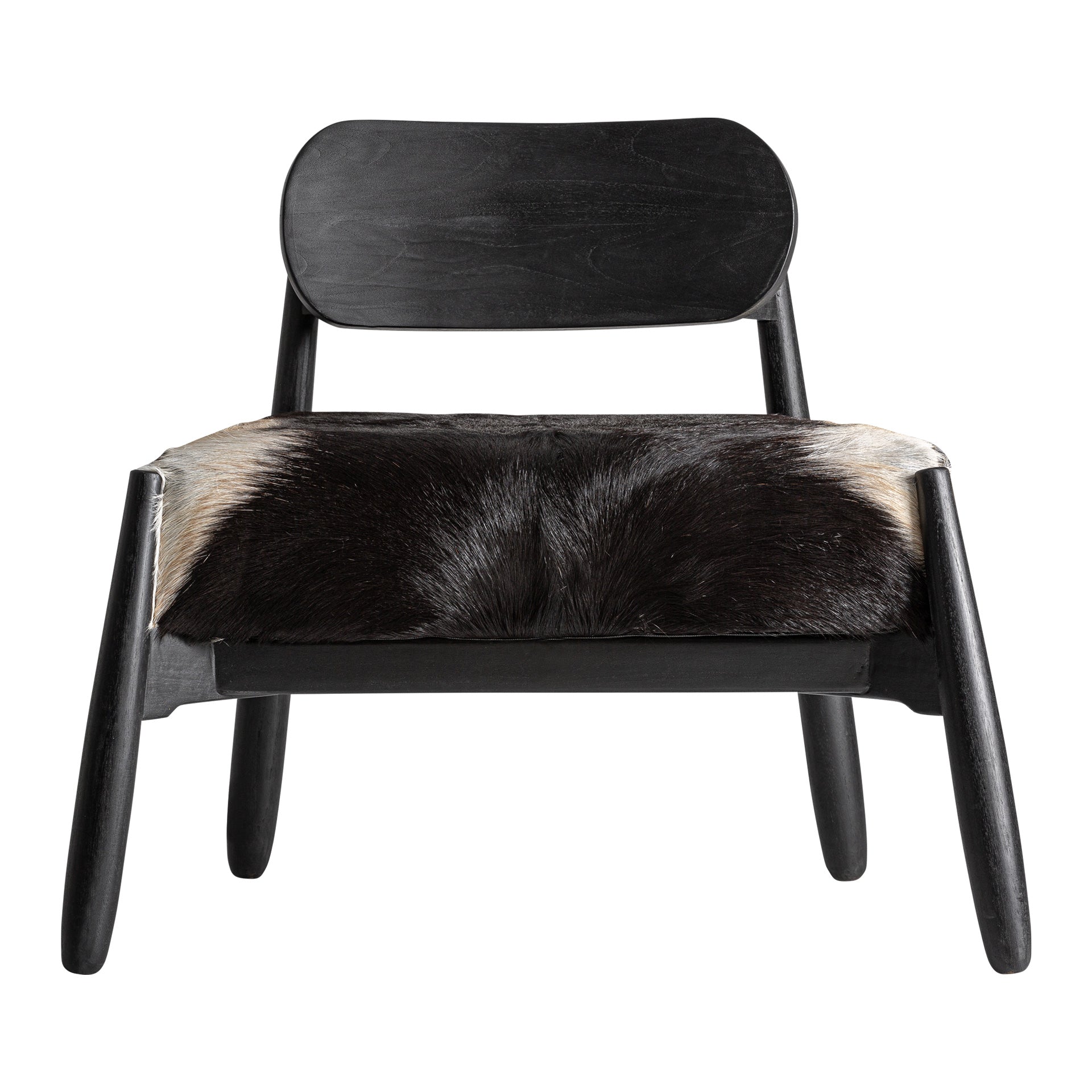 Mier Contemporary Armchair - Teak Wood & White Leather