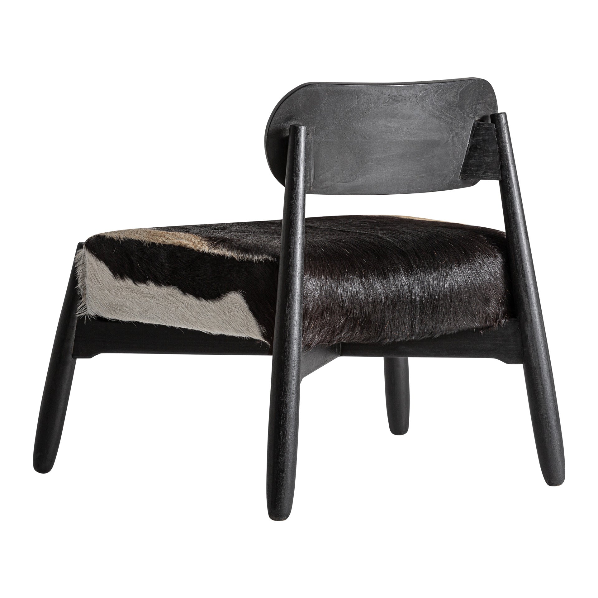 Mier Contemporary Armchair - Teak Wood & White Leather