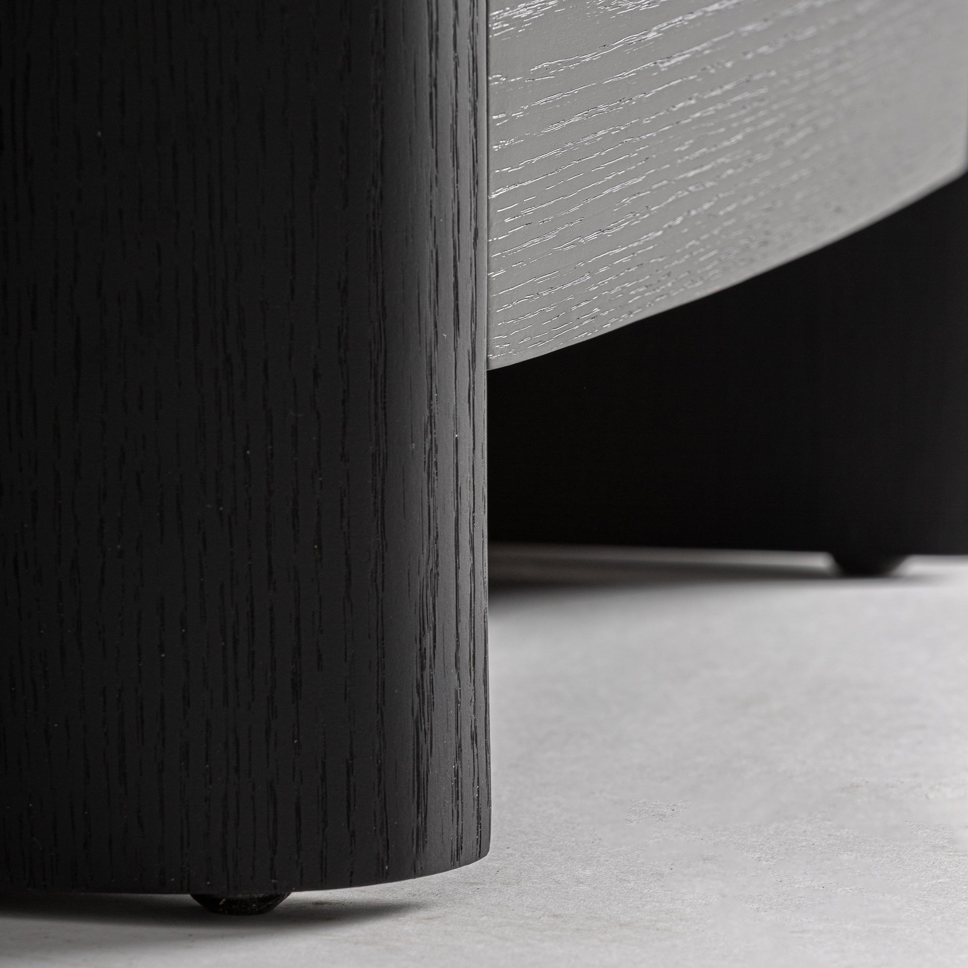 Natt Bedside Table in Black Oak & Sintered Stone